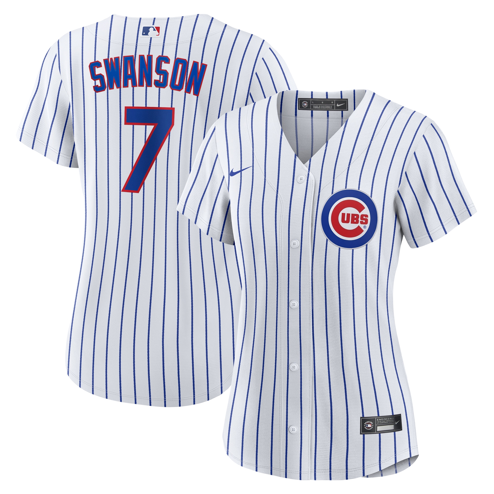 Dansby Swanson Chicago Cubs Women’s Home Replica Player Baseball Jersey – White/royal