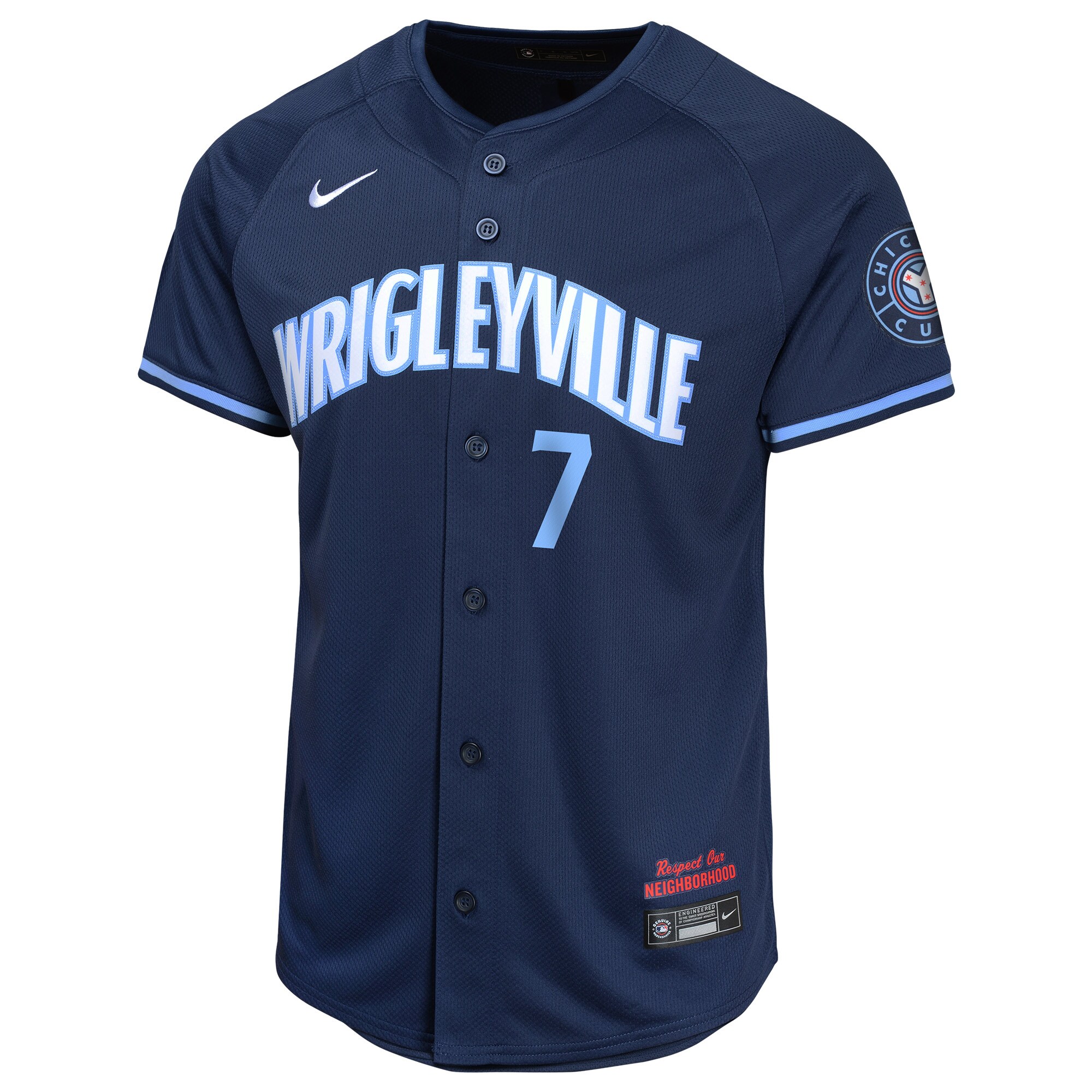 Alternative view of Dansby Swanson Chicago Cubs Youth City Connect Limited Player Jersey - Navy