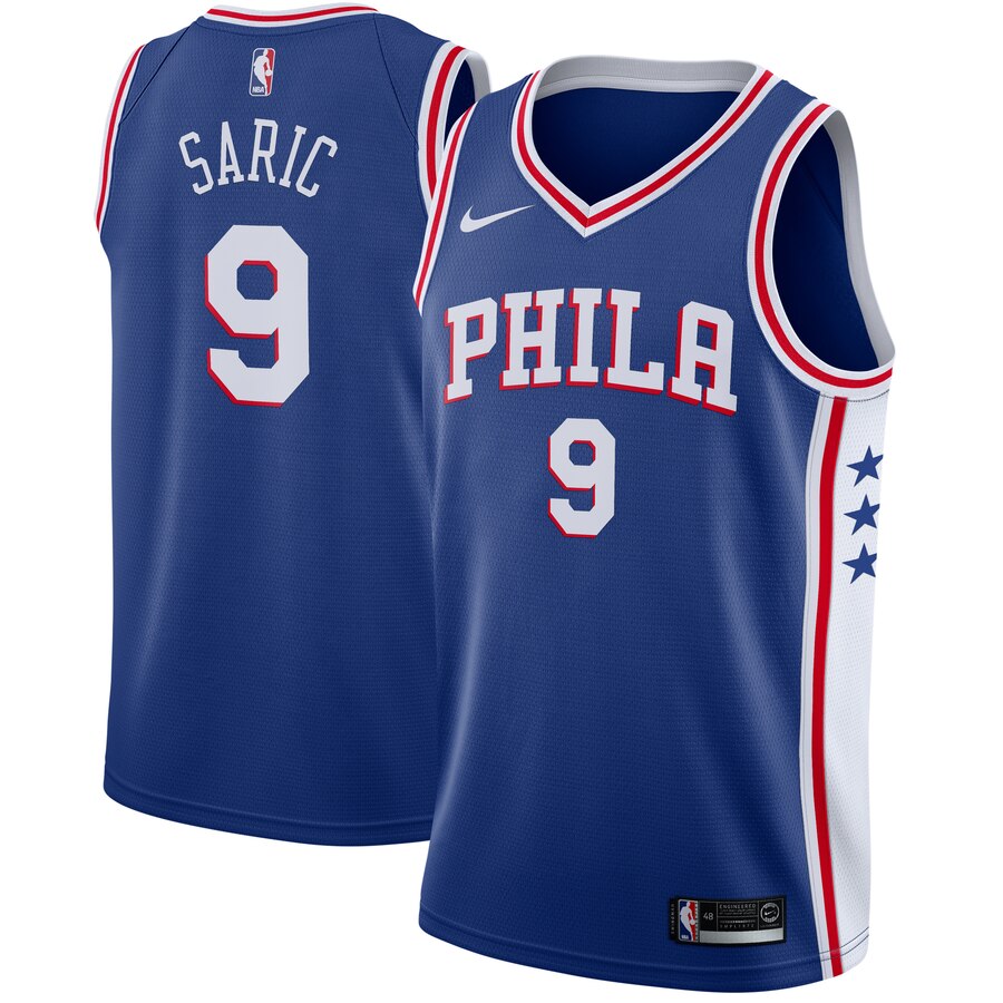 Dario Saric Philadelphia 76ers Swingman Basketball Jersey Blue - Icon Edition