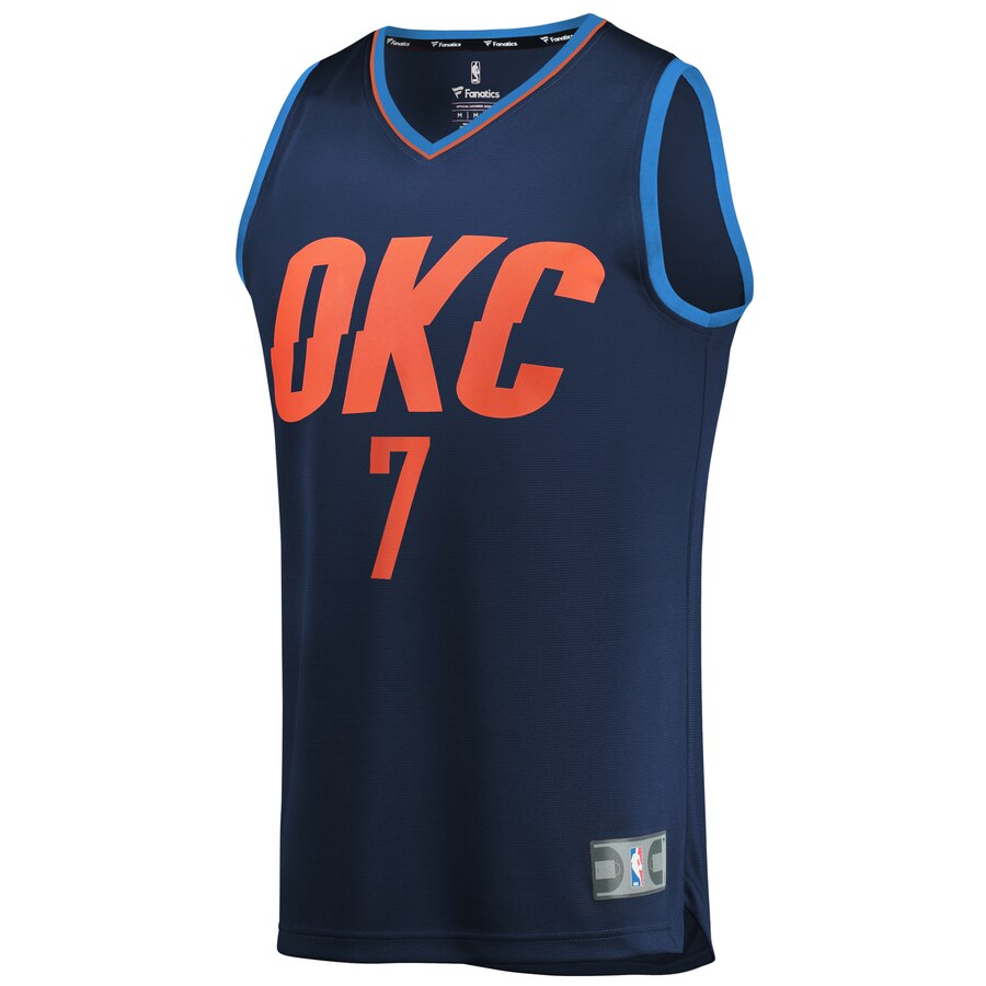 Alternative view of Darius Bazley Oklahoma City Thunder Fanatics Branded Youth Fast Break Replica Basketball Jersey Navy - Statement Edition