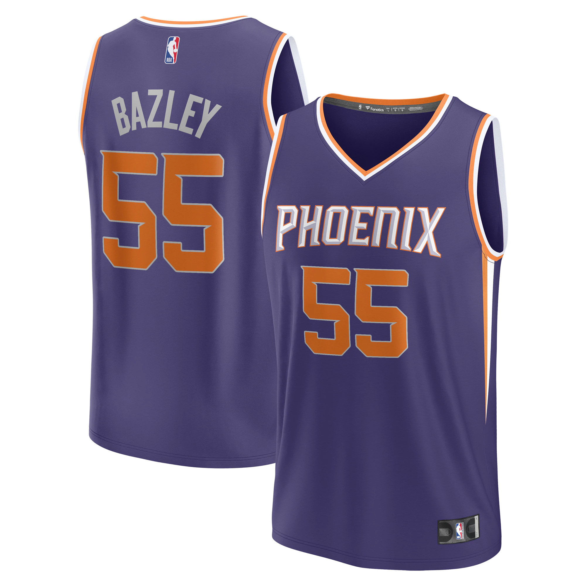 Alternative view of Darius Bazley Phoenix Suns Fanatics Branded Youth Fast Break Player Jersey - Icon Edition - Purple