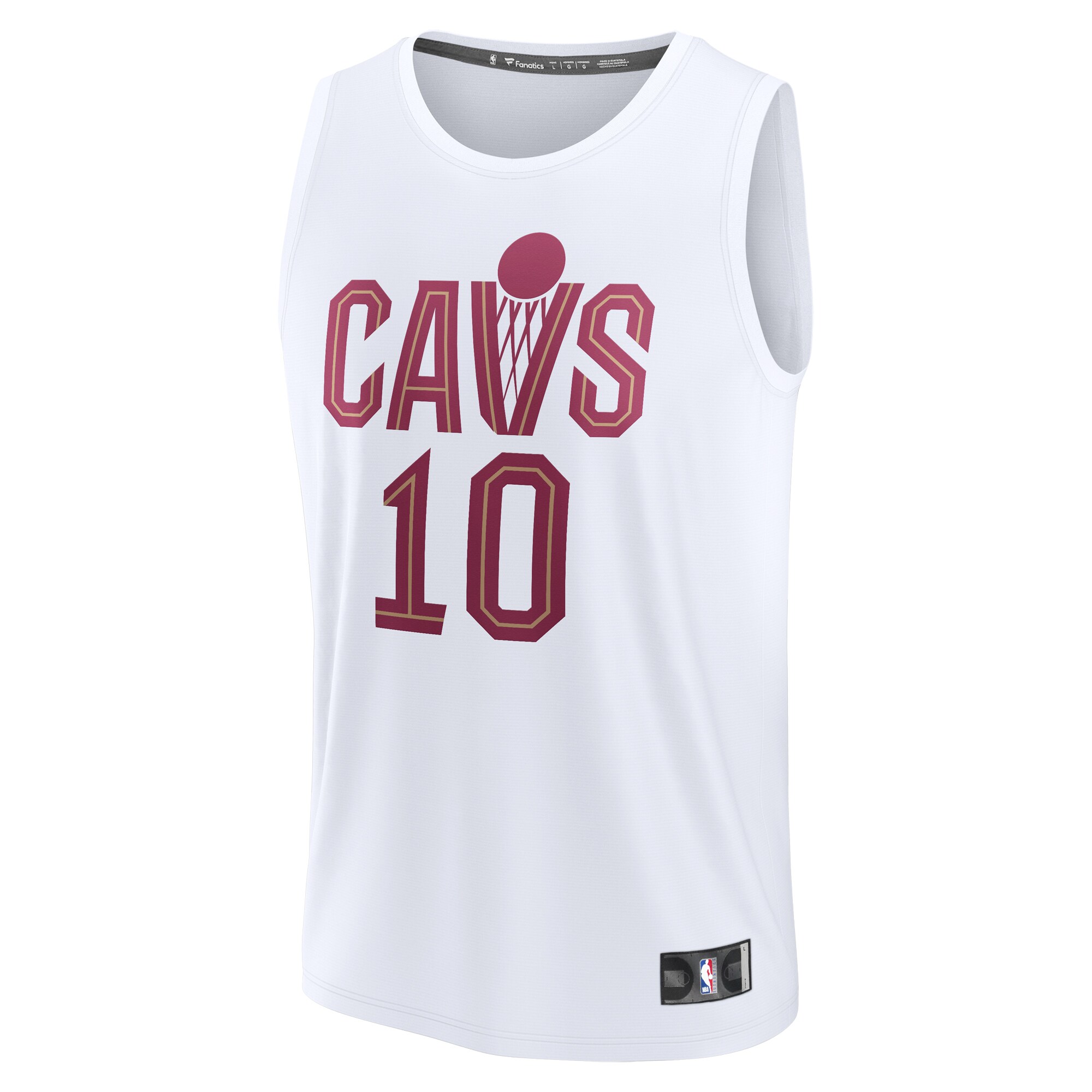 Alternative view of Darius Garland Cleveland Cavaliers Fanatics Youth Fast Break Replica Player Basketball Jersey - Association Edition - White