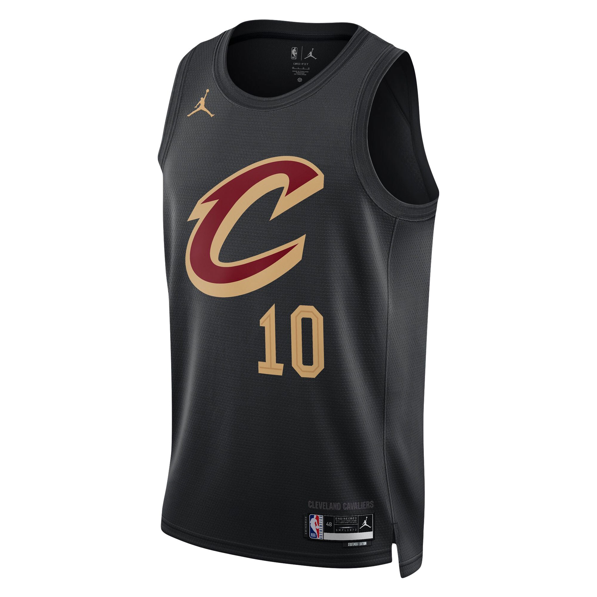 Alternative view of Darius Garland Cleveland Cavaliers Jordan Brand Unisex Swingman Basketball Jersey - Statement Edition - Black