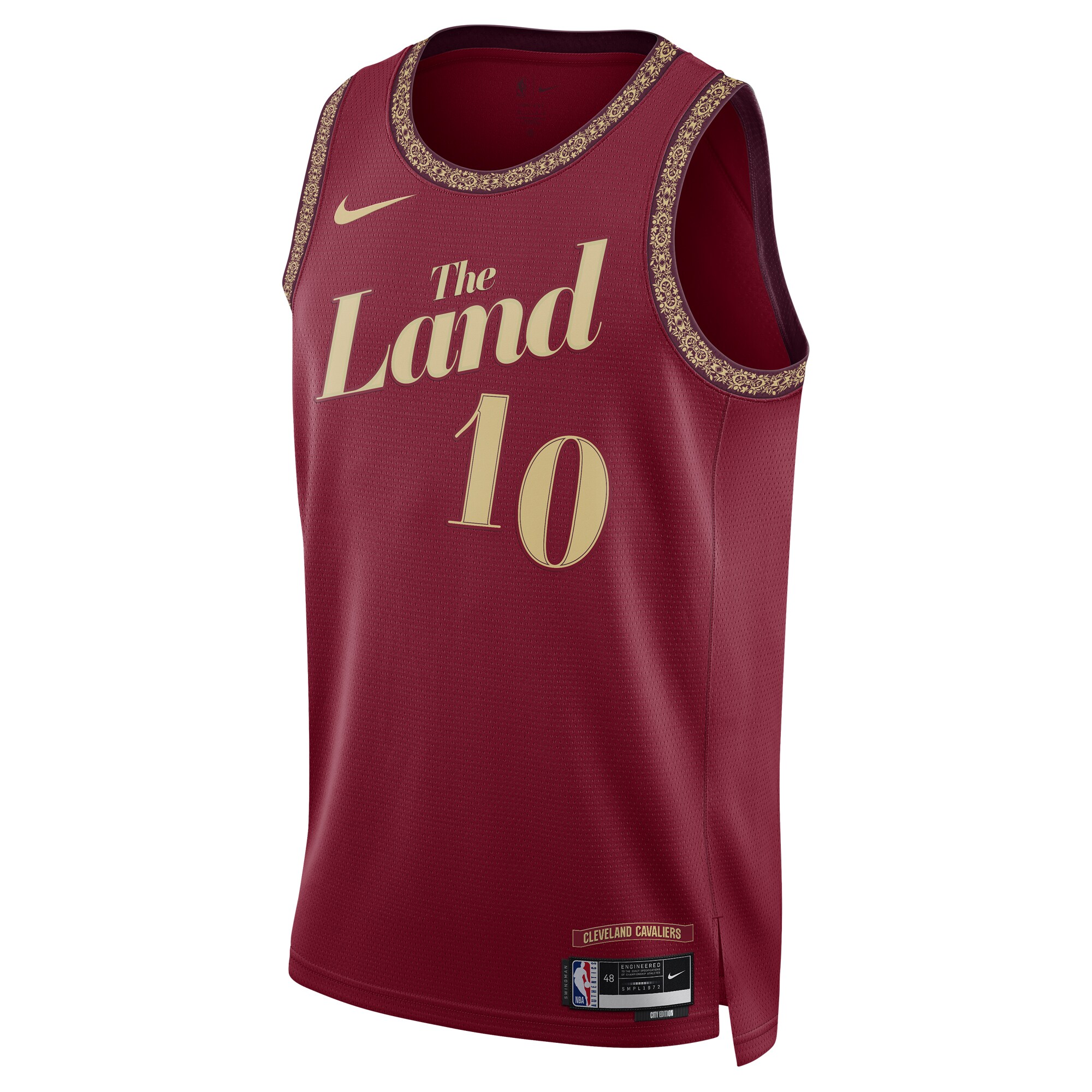Alternative view of Darius Garland Cleveland Cavaliers Unisex 2023/24 Swingman Basketball Jersey - Wine - City Edition