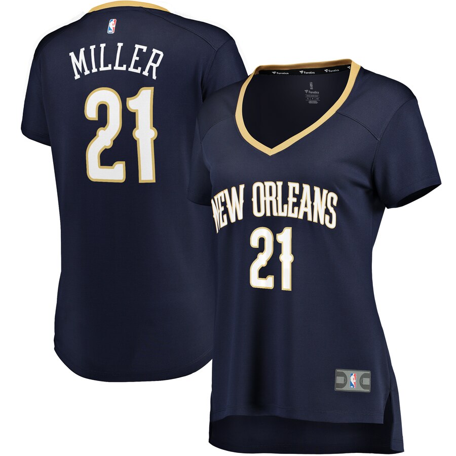 Darius Miller New Orleans Pelicans Fanatics Branded Women's Fast Break Player Replica Basketball Jersey - Icon Edition - Navy