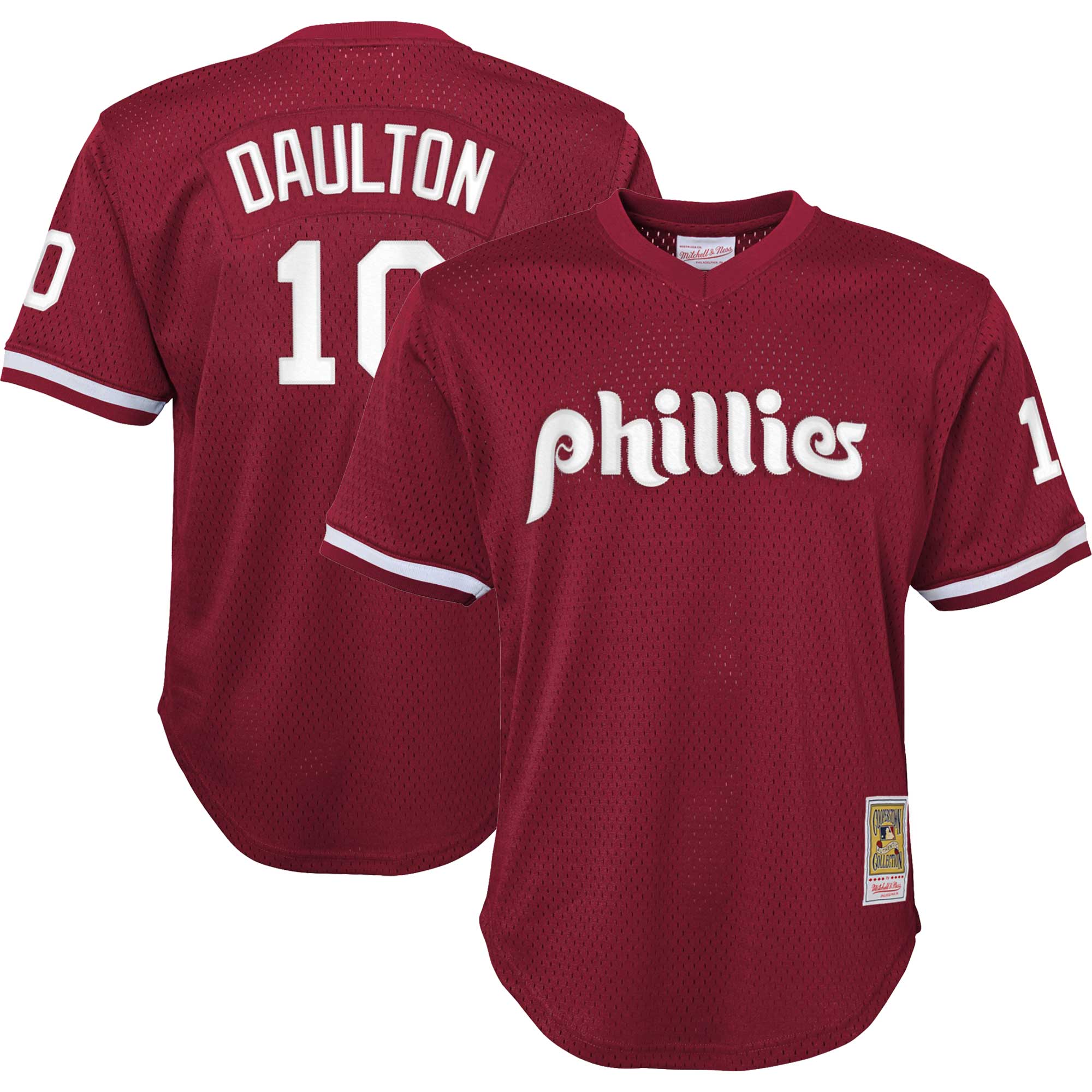 Darren Daulton Philadelphia Phillies Mitchell & Ness Youth Cooperstown CollectionÃƒâ€šÃ‚Â mesh Batting Practice Baseball Jersey - Burgundy