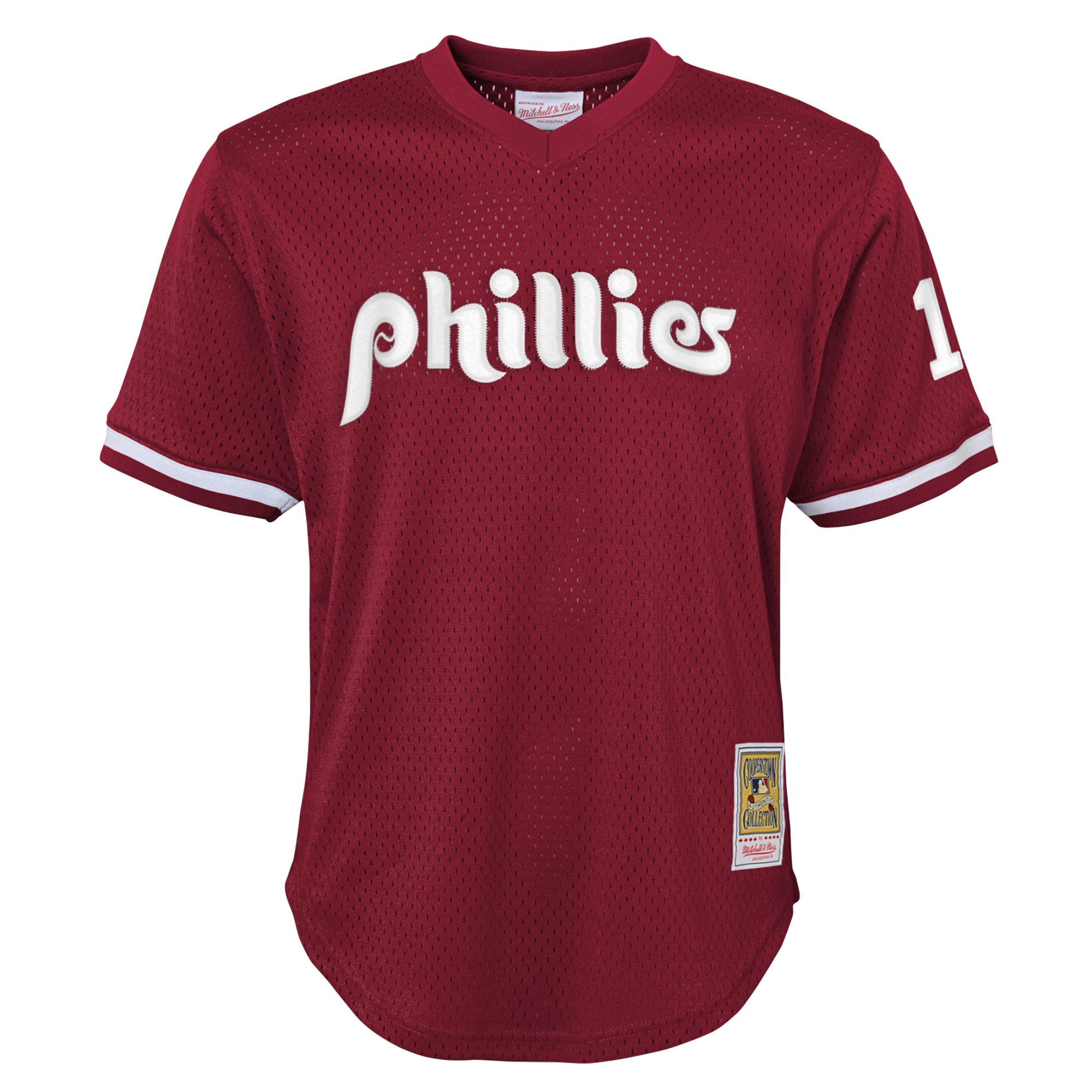 Alternative view of Darren Daulton Philadelphia Phillies Mitchell & Ness Youth Cooperstown CollectionÃƒâ€šÃ‚Â mesh Batting Practice Baseball Jersey - Burgundy