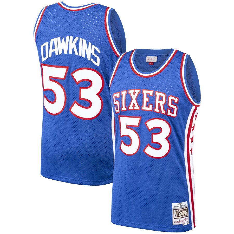 Darryl Dawkins Philadelphia 76ers Mitchell & Ness 1976-77 Hardwood Classics Swingman Basketball Jersey - Royal