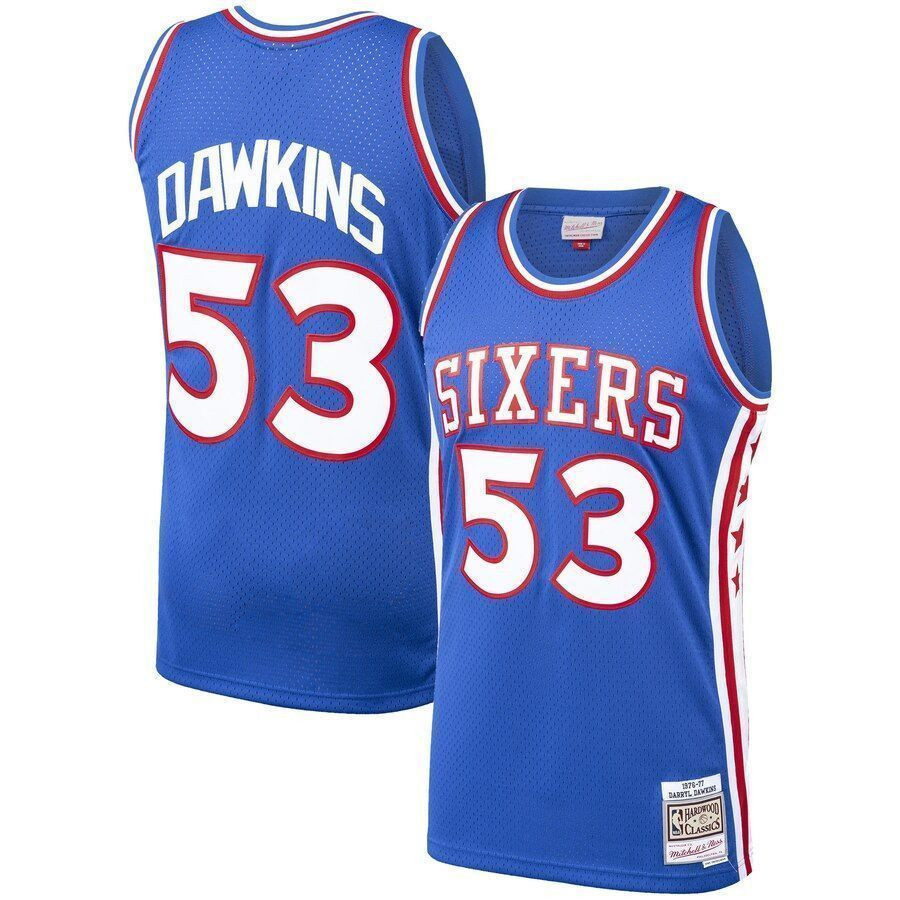 Darryl Dawkins Philadelphia 76ers Mitchell & Ness 1976-77 Hardwood Classics Swingman Basketball Jersey - Royal - JS425 
