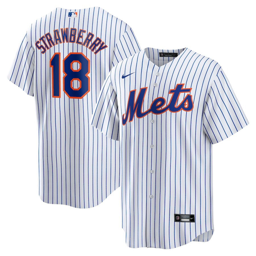 Darryl Strawberry 18 New York Mets Home Men Player Baseball Jersey - White 