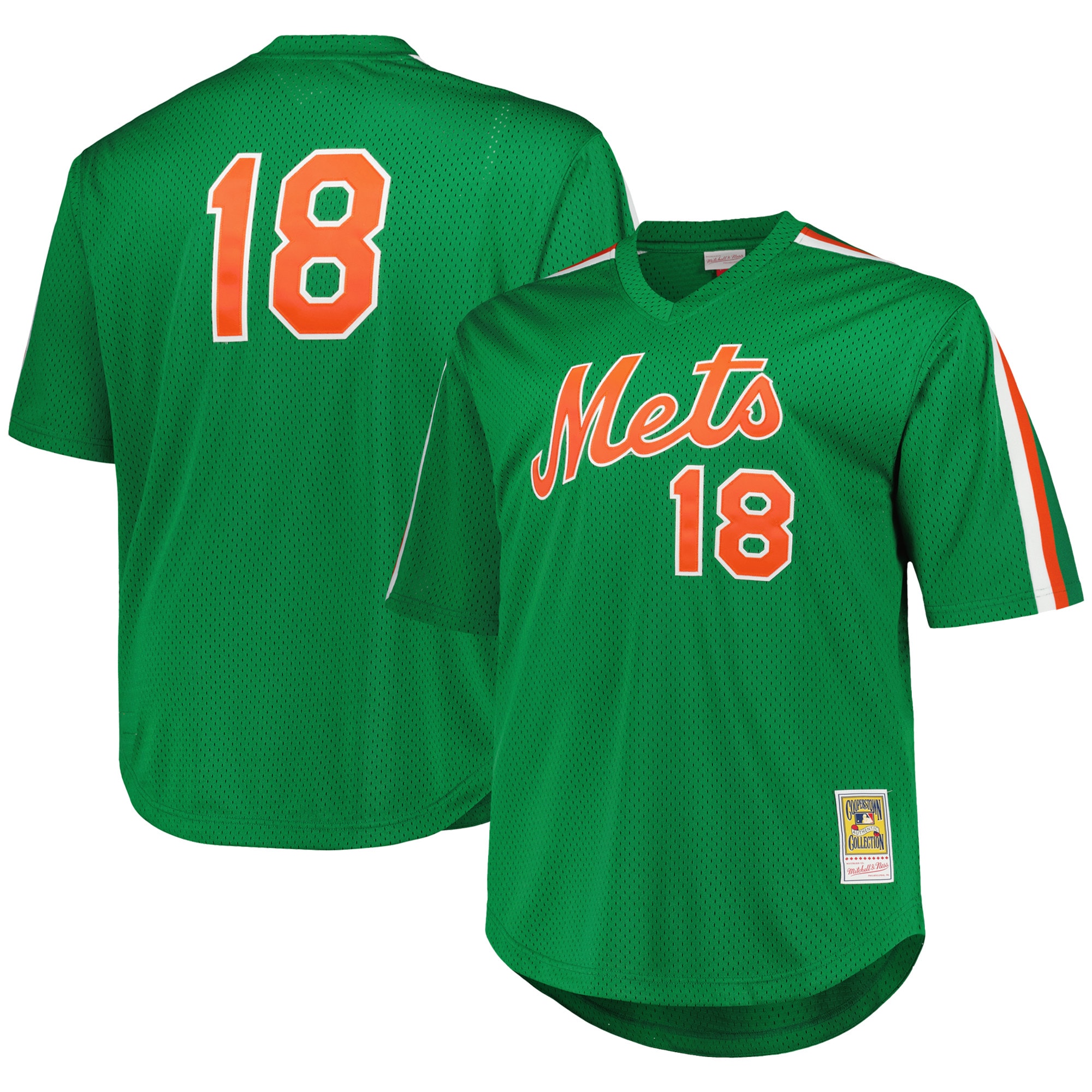 Darryl Strawberry New York Mets Mitchell & Ness 1988 Cooperstown Collection Mesh Pullover Baseball Jersey - Green