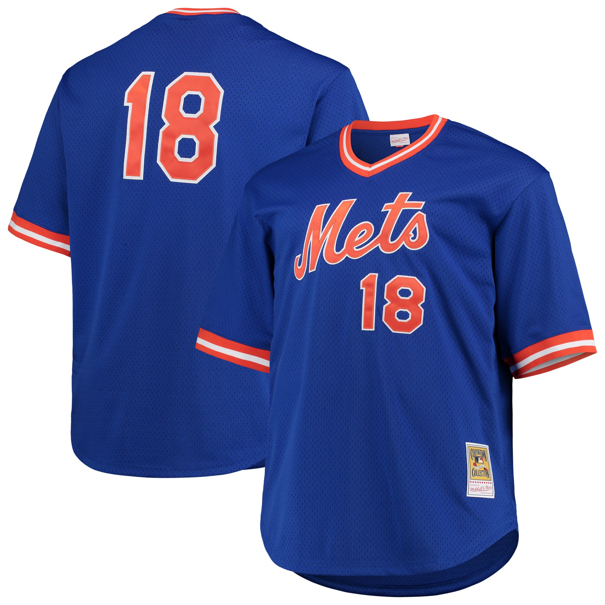 Alternative view of Darryl Strawberry New York Mets Mitchell & Ness Big & Tall Cooperstown Collection Mesh Batting Practice Baseball Jersey - Royal