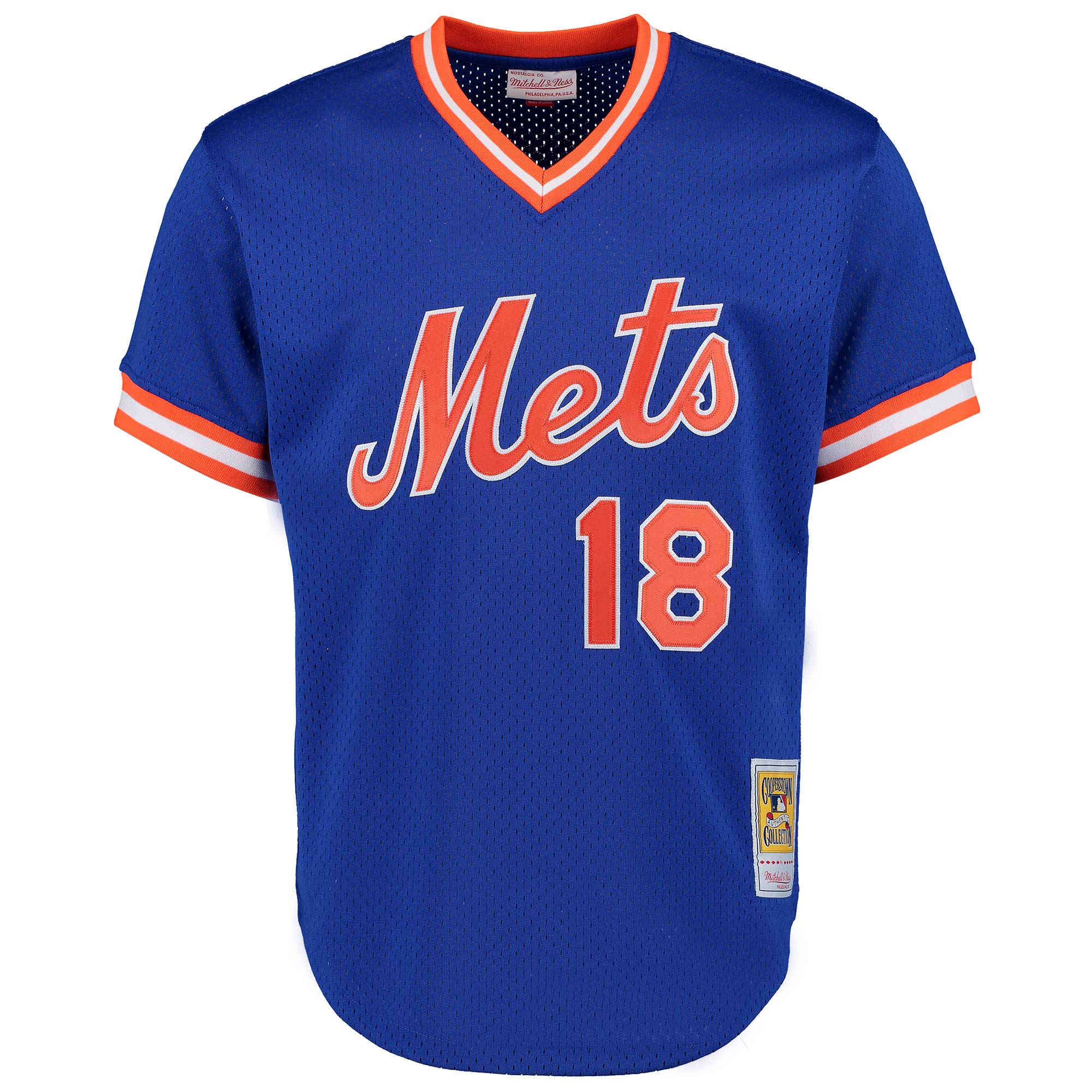 Alternative view of Darryl Strawberry New York Mets Mitchell & Ness Cooperstown Mesh Batting Practice Baseball Jersey - Royal