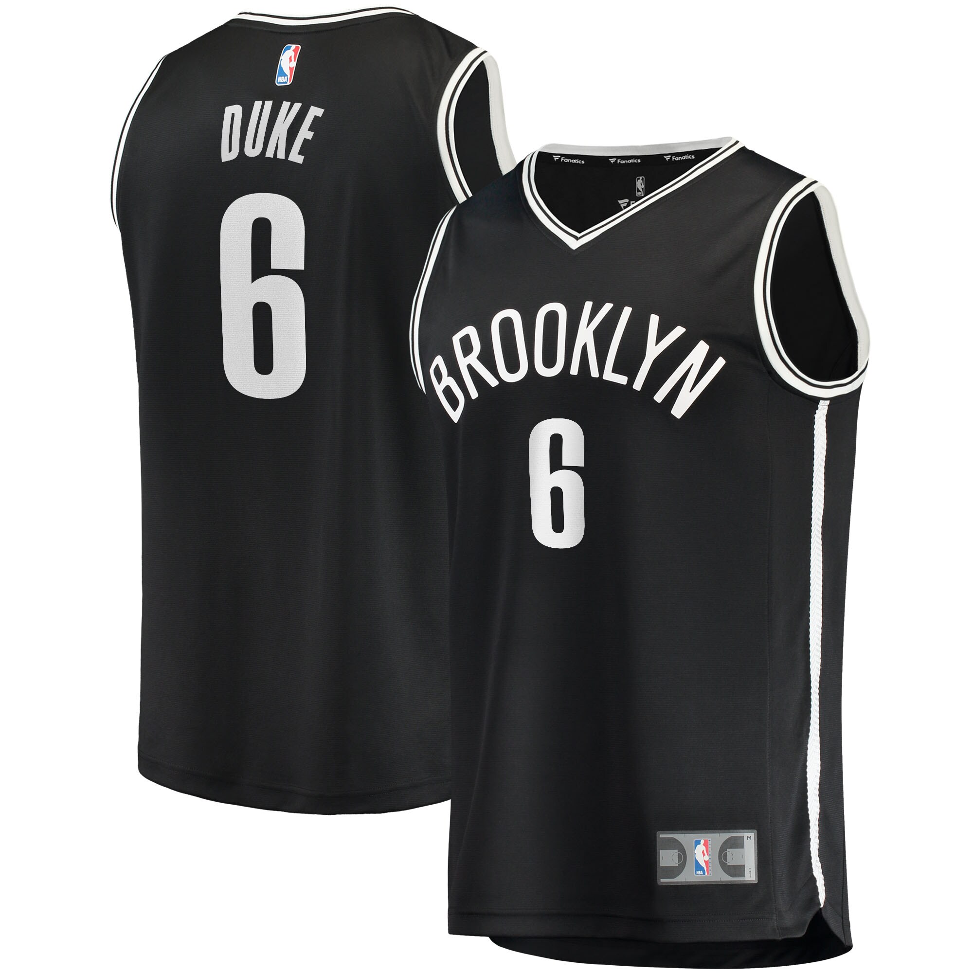 Alternative view of David Duke Jr. Brooklyn Nets Fanatics Branded 2021/22 Fast Break Replica Jersey - Icon Edition - Black