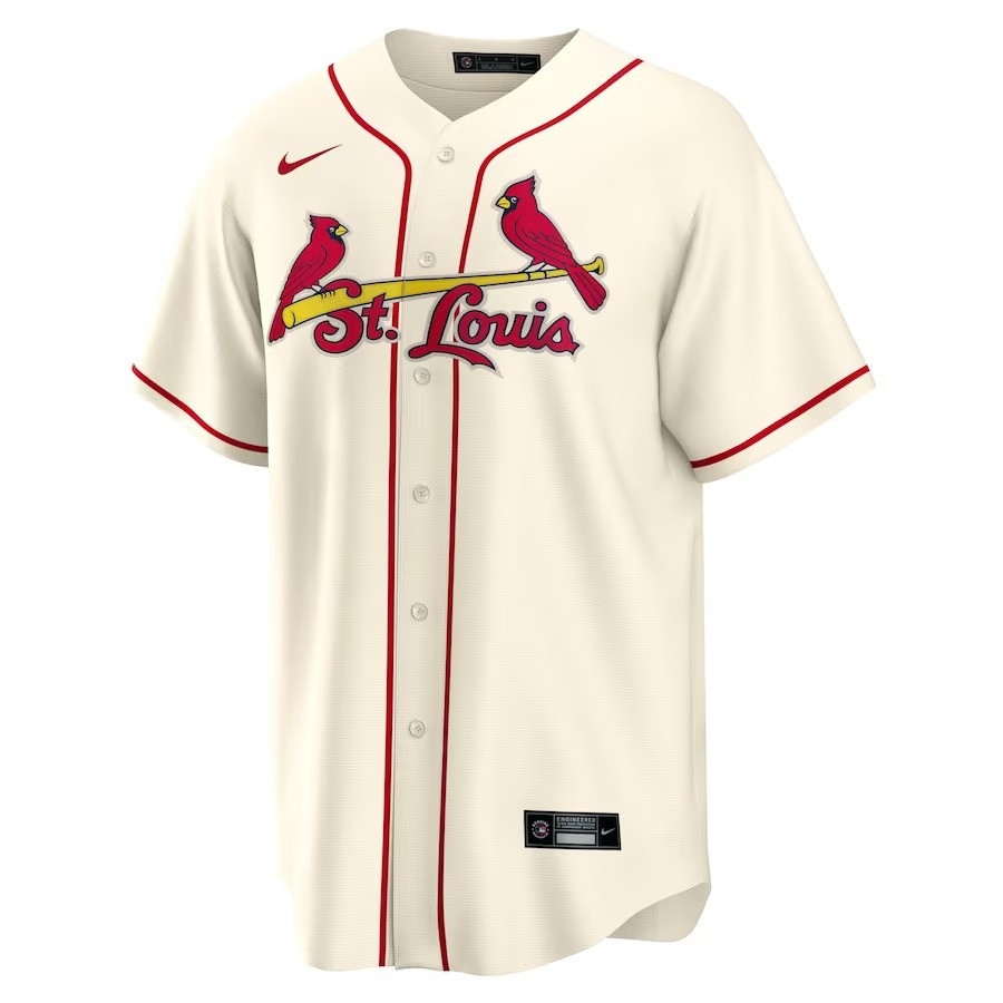 Alternative view of David Freese 23 St. Louis Cardinals Alternate Baseball Jersey - Men Cream 