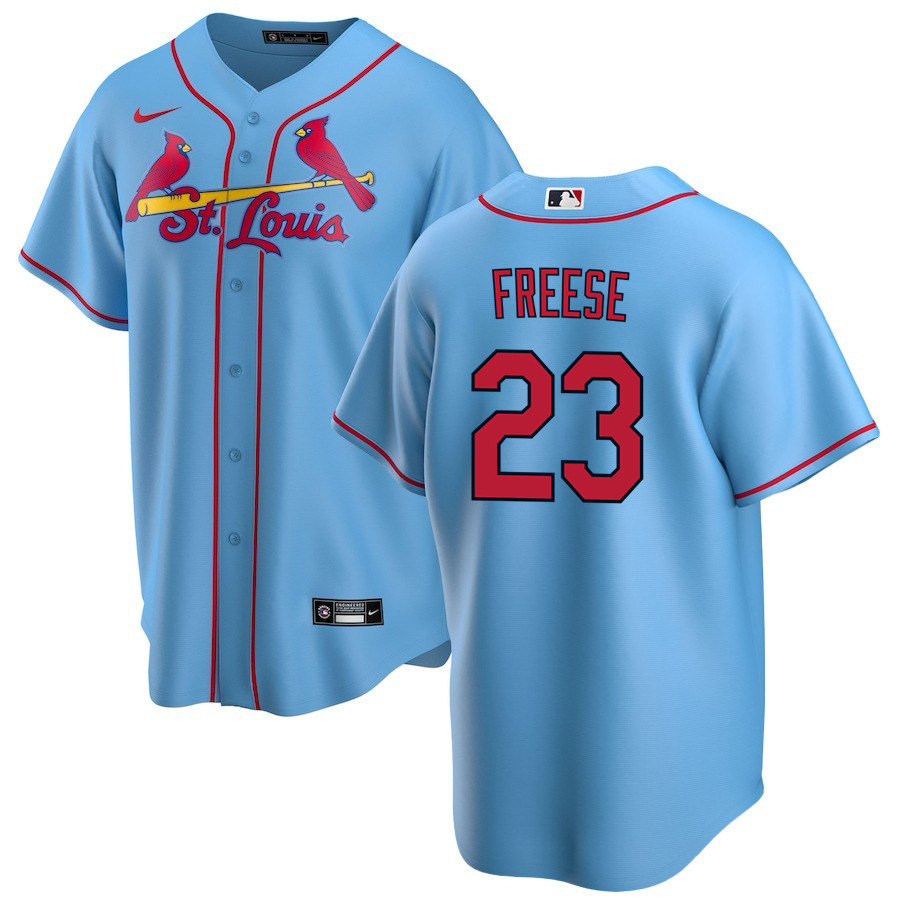 David Freese 23 St. Louis Cardinals Alternate Baseball Jersey - Men Light Blue 