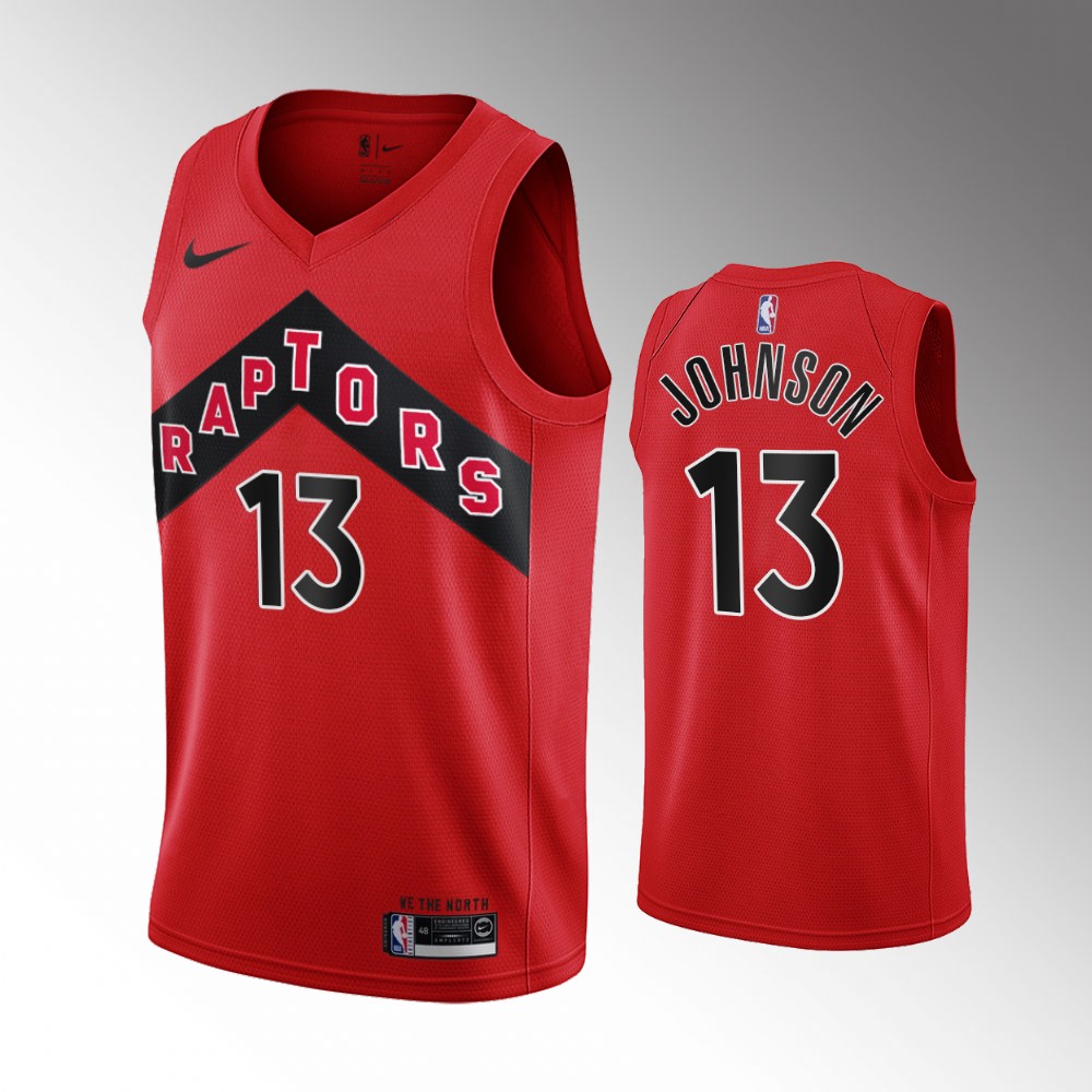 David Johnson Toronto Raptors 2021 Icon Edition Red 2021 Nba Draft Basketball Jersey