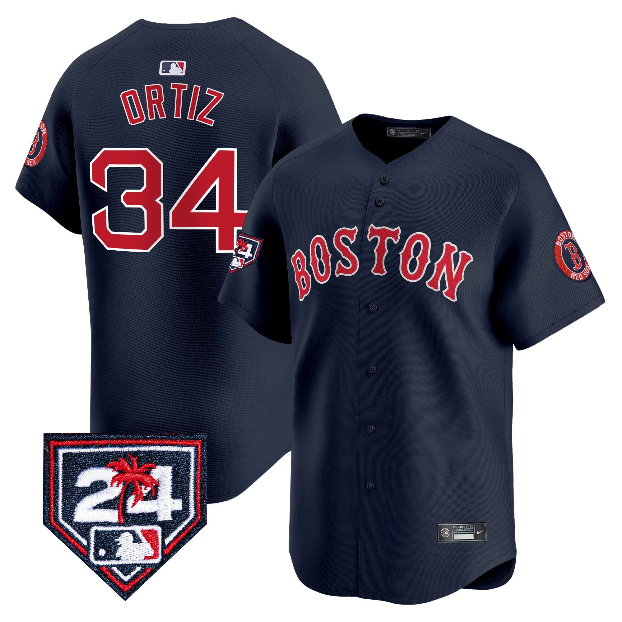 David Ortiz 34 Boston Red Sox 2024 Spring Training Men Jersey - Navy