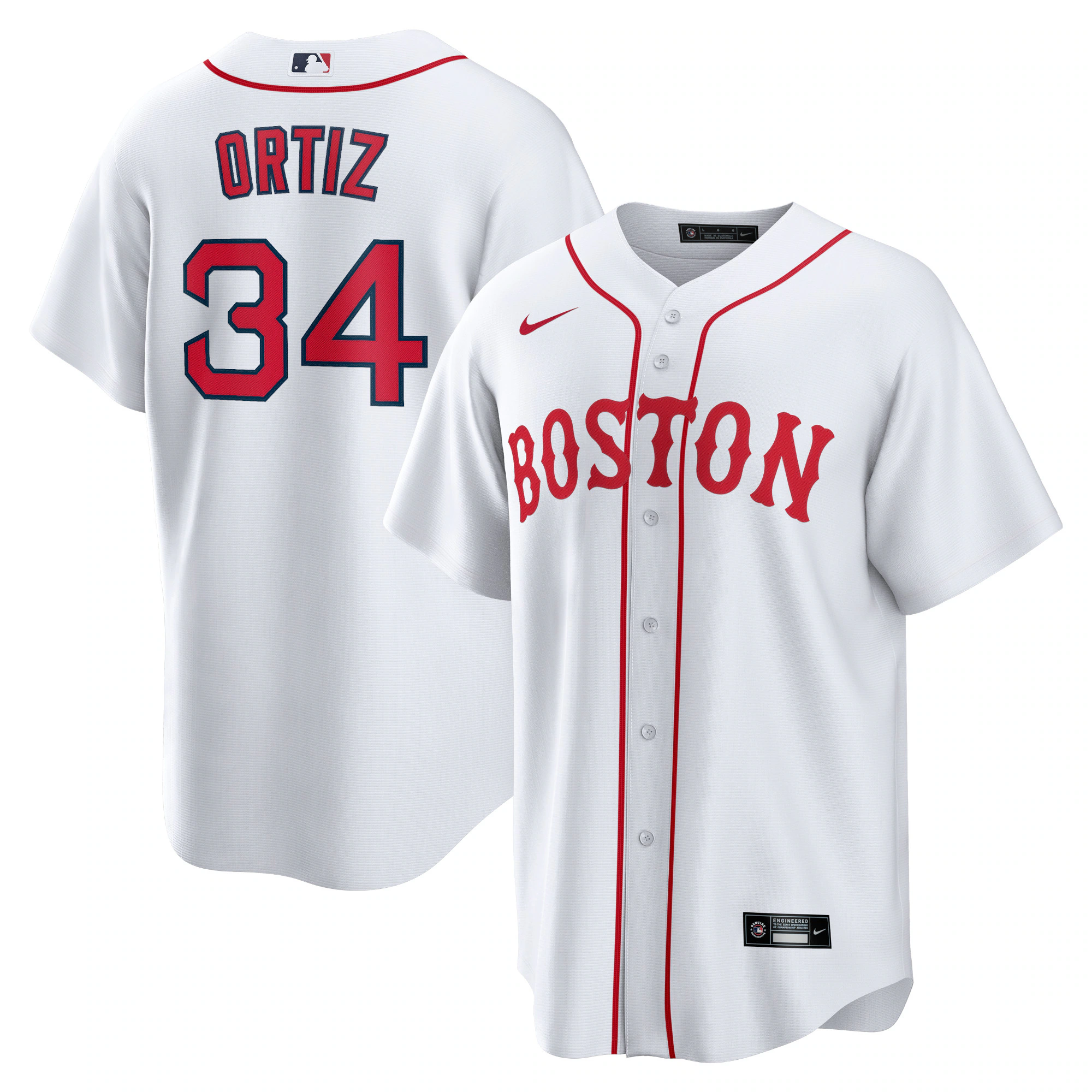David Ortiz Boston Red Sox Alternate Replica Player Jersey - White