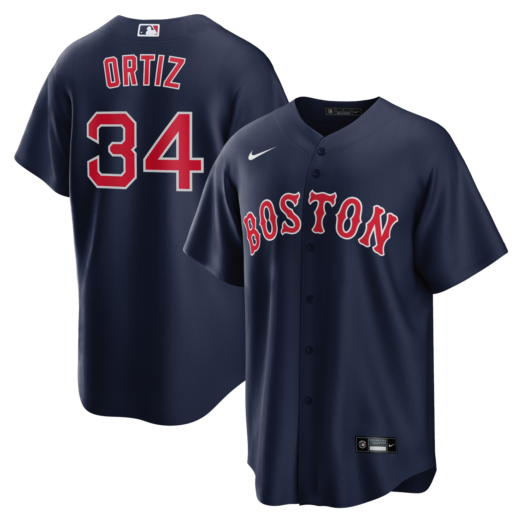 Alternative view of David Ortiz Boston Red Sox Alternate Replica Player Jersey – Navy