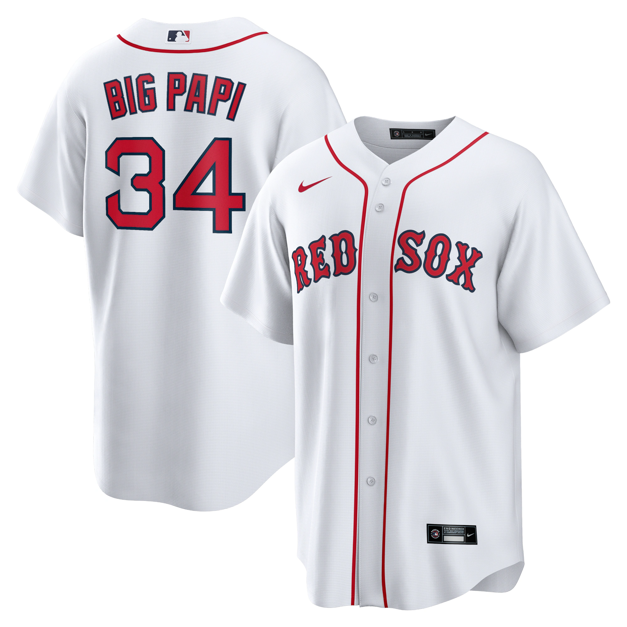 David Ortiz Boston Red Sox Big Papi Replica Jersey – White