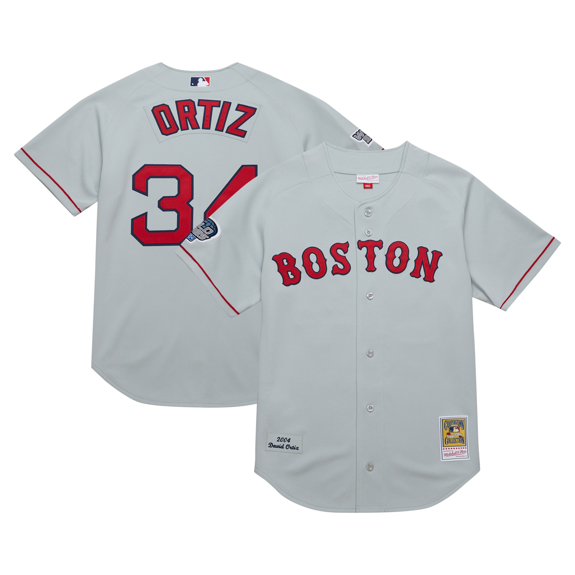 David Ortiz Boston Red Sox Mitchell & Ness 2004 Cooperstown Collection Authentic Throwback Jersey - Gray