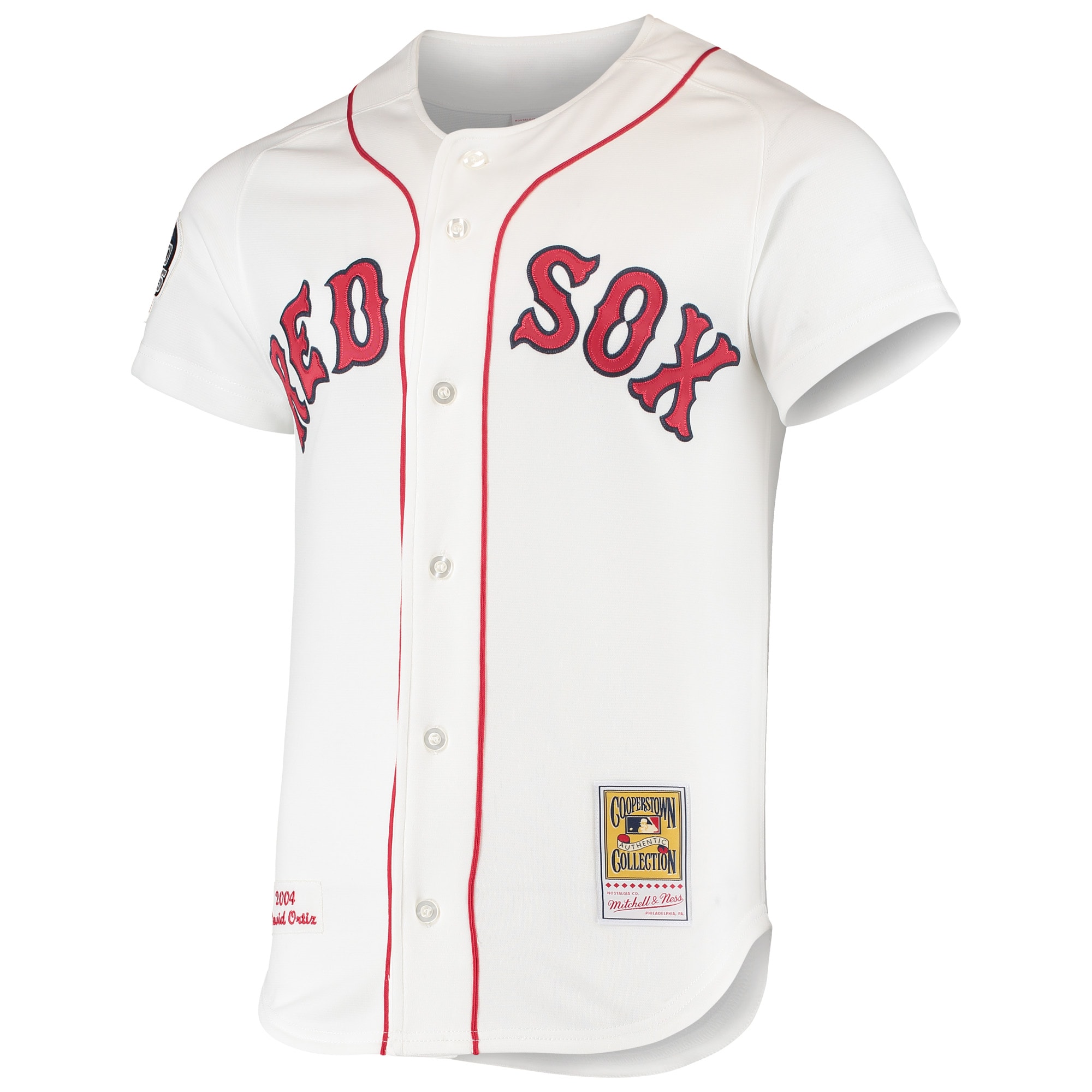 Alternative view of David Ortiz Boston Red Sox Mitchell & Ness 2004 Cooperstown Collection Home Authentic Jersey - White