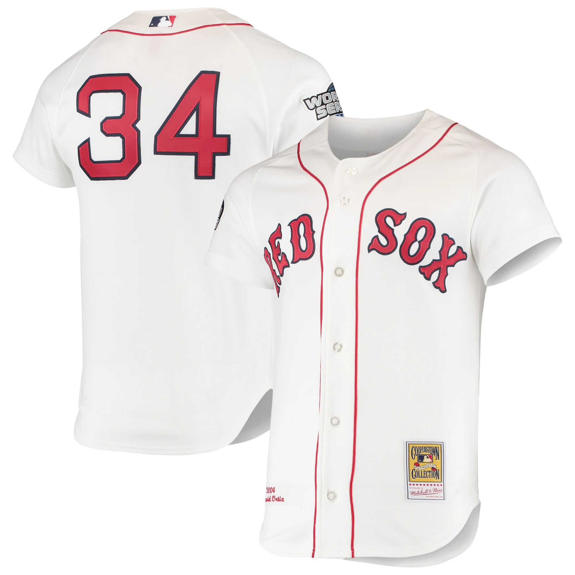 David Ortiz Boston Red Sox Mitchell & Ness 2004 Cooperstown Collection Home Authentic Jersey – White