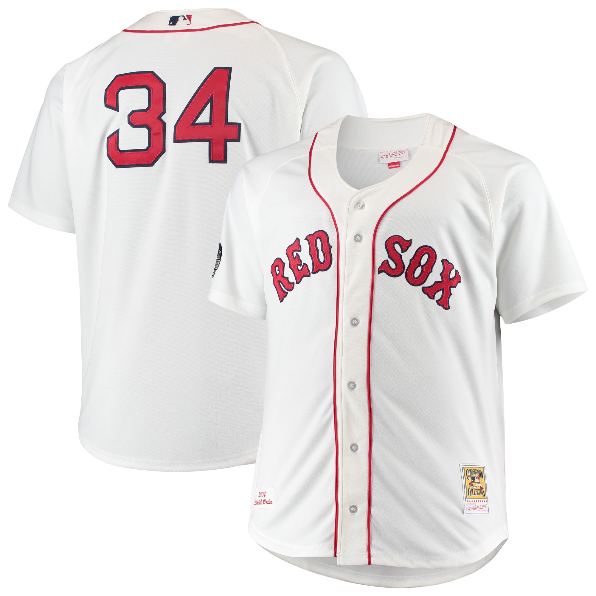 David Ortiz Boston Red Sox Mitchell & Ness Big & Tall Home Authentic Player Jersey – White