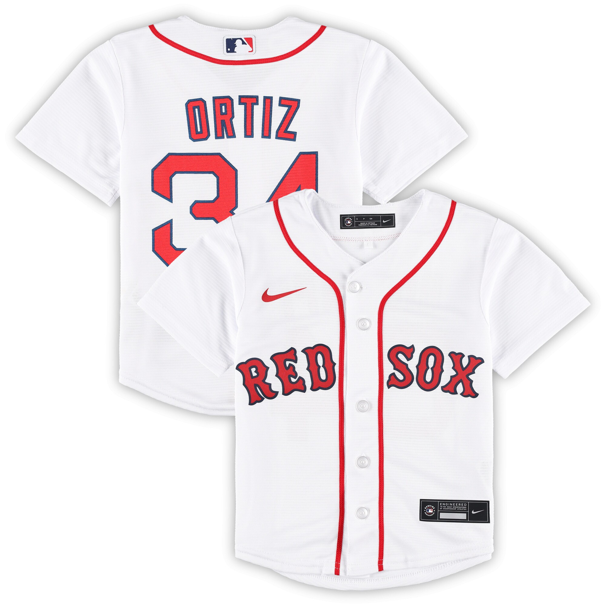 Alternative view of David Ortiz Boston Red Sox Preschool 2022 Hall Of Fame Team Replica Player Jersey - White