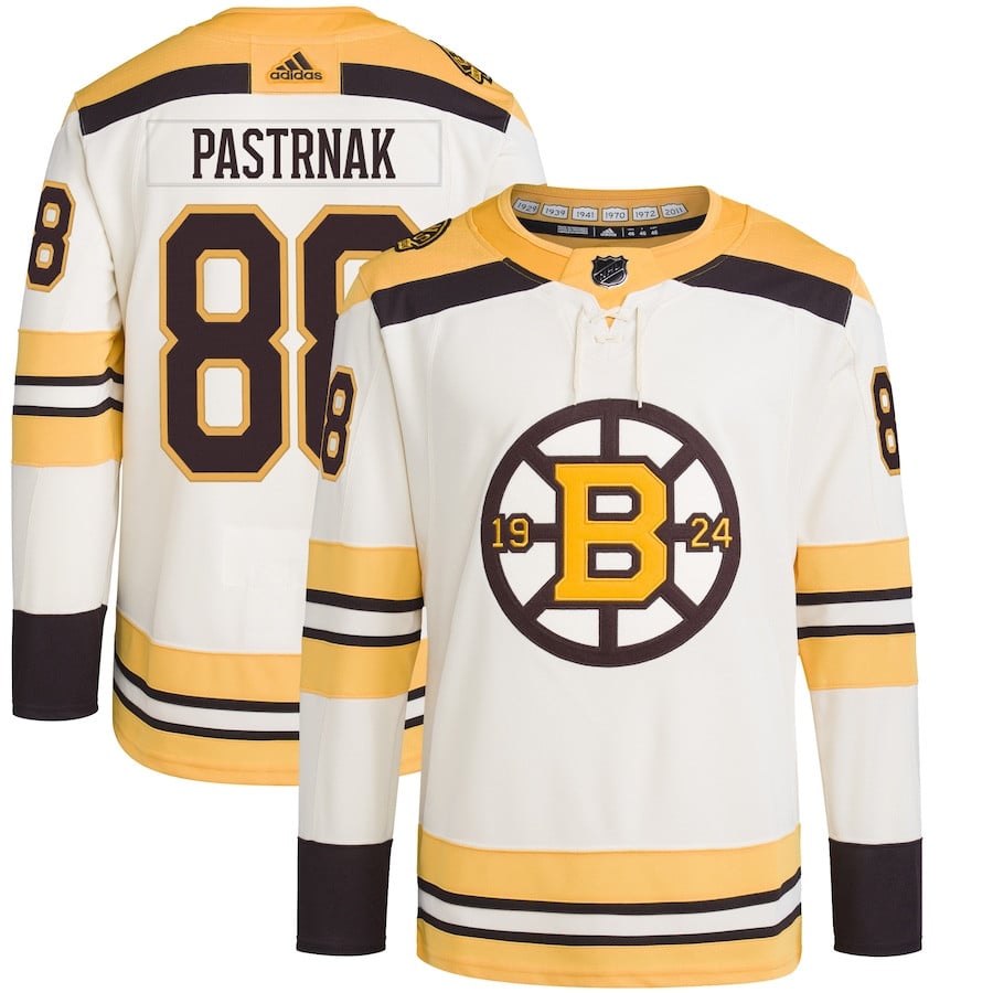 David Pastrnak 88 Boston Bruins Primegreen Men Hockey Jersey - Cream - JS182 
