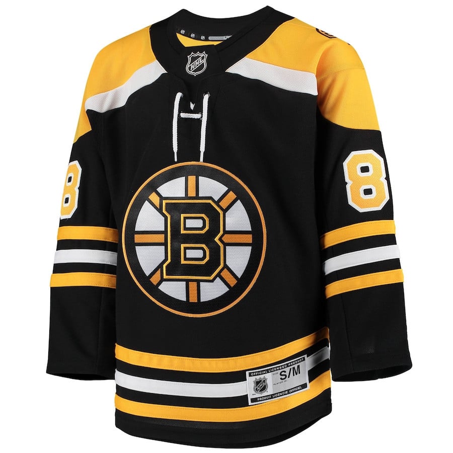 Alternative view of David Pastrnak 88 Boston Bruins Youth Home Hockey Jersey - Black - JS955 
