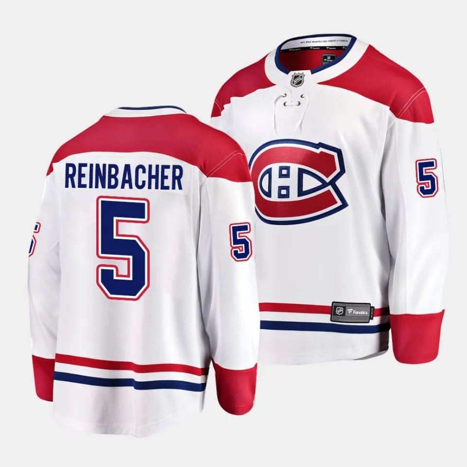 David Reinbacher #5 Montreal Canadiens 2023 Draft Away Men Hockey Jersey - White - JS286 