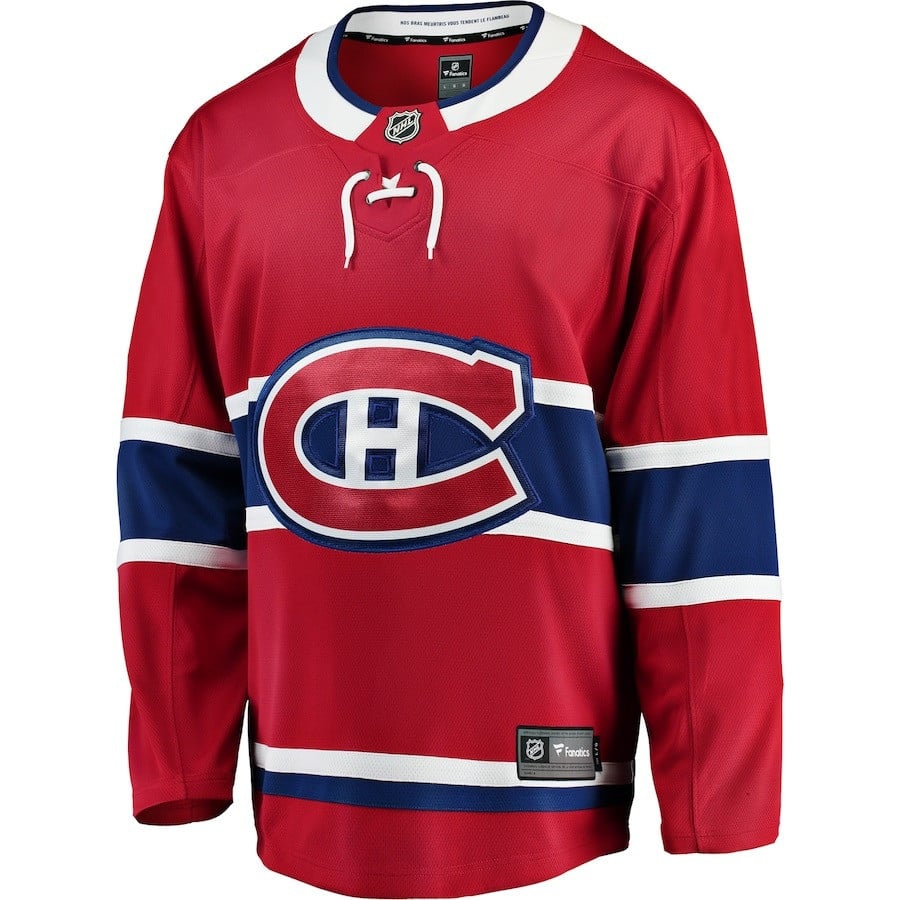 Alternative view of David Reinbacher #5 Montreal Canadiens 2023 Draft Home Men Hockey Jersey - Red - JS139 