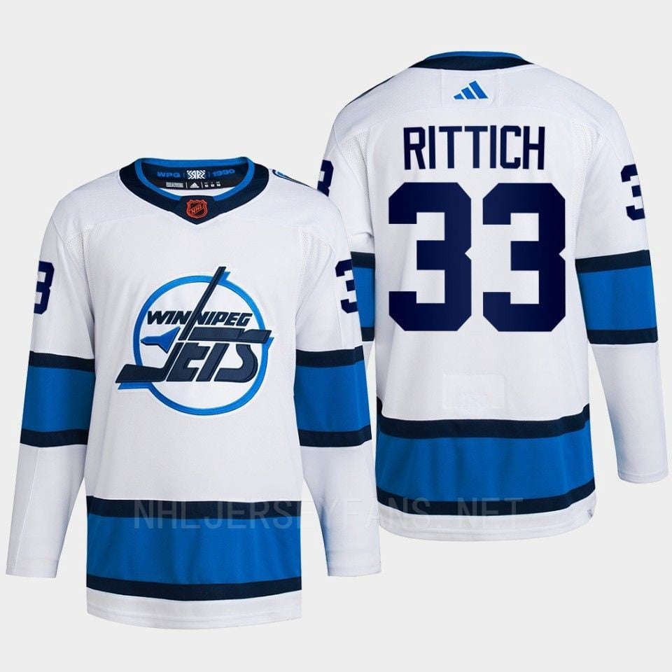 David Rittich 33 Reverse Retro 2.0 2022 Winnipeg Jets White Hockey Jersey Primegreen - JS812 