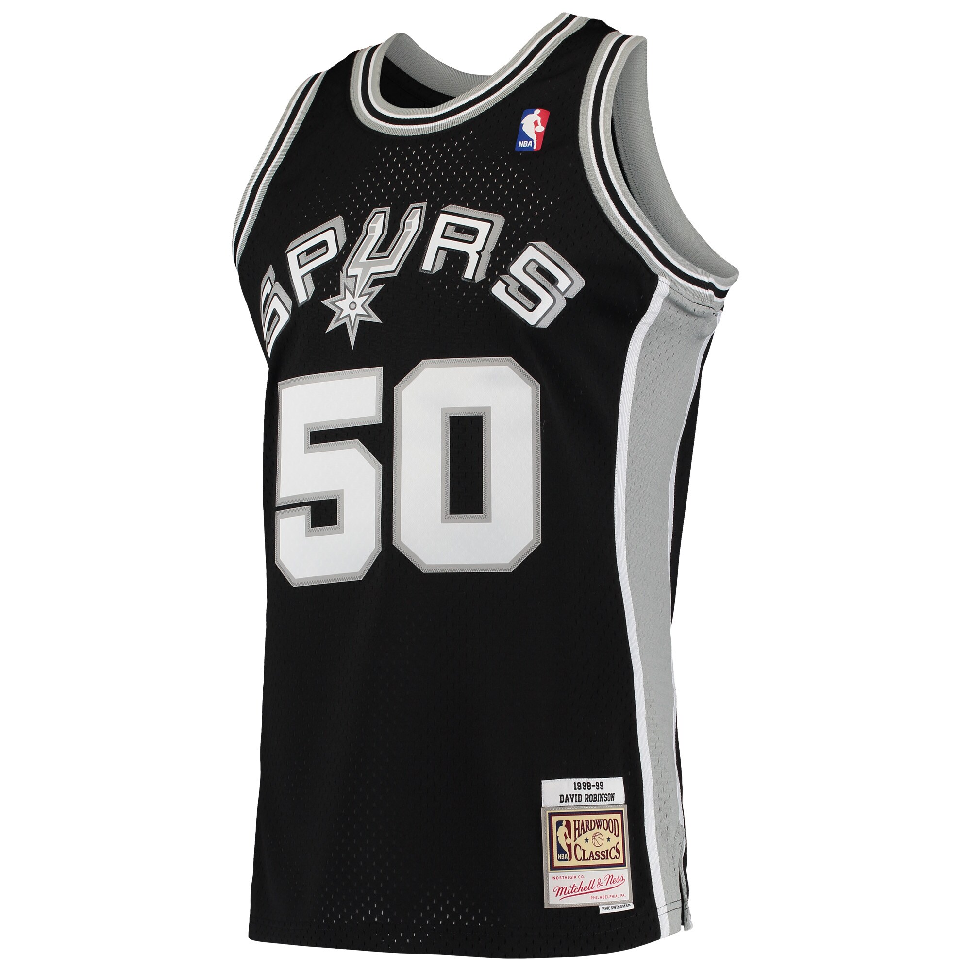 Alternative view of David Robinson San Antonio Spurs Mitchell & Ness 1991/92 Hardwood Classics Swingman Basketball Jersey - Black