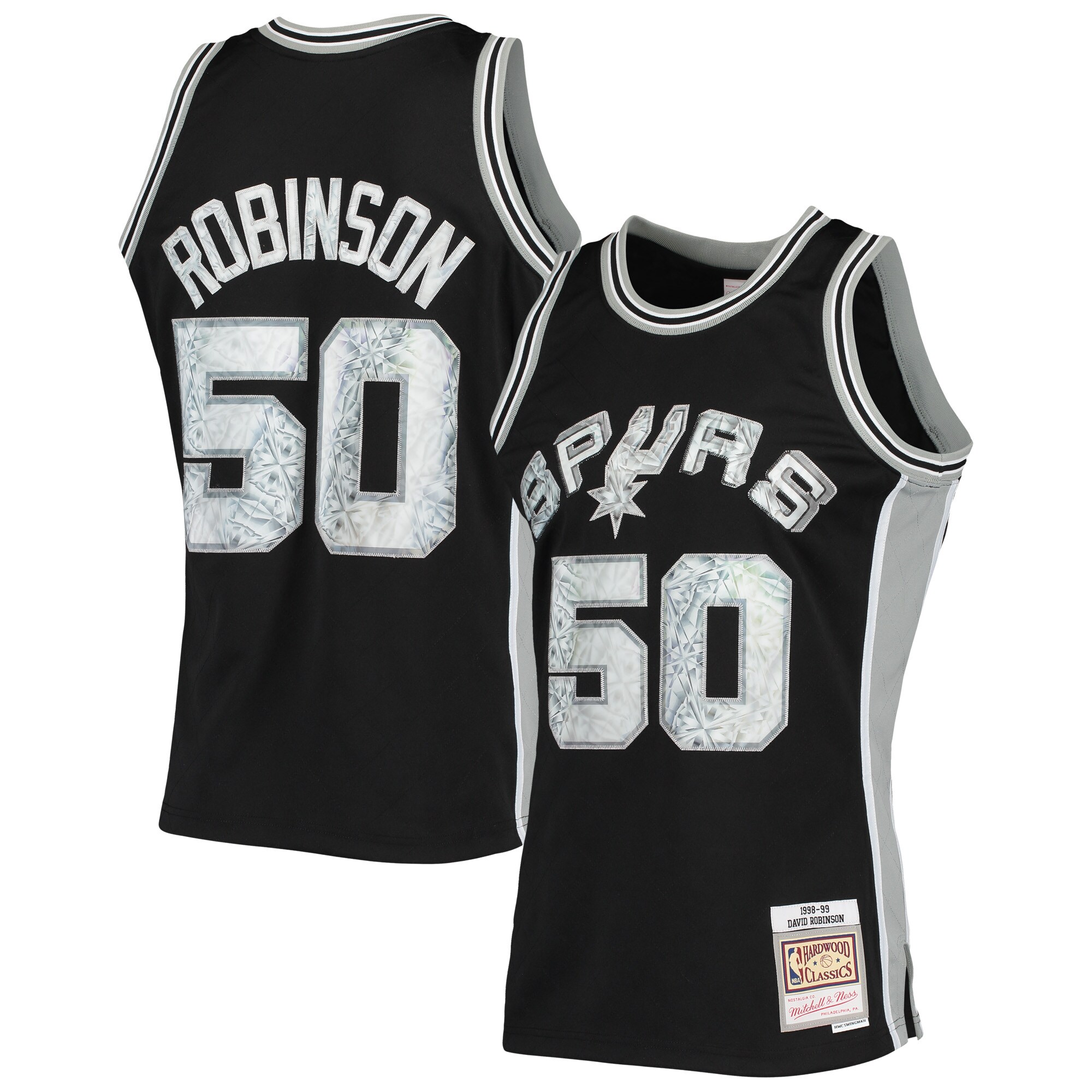 David Robinson San Antonio Spurs Mitchell & Ness 1998/99 Hardwood Classics Nba 75th Anniversary Diamond Swingman Basketball Jersey - Black