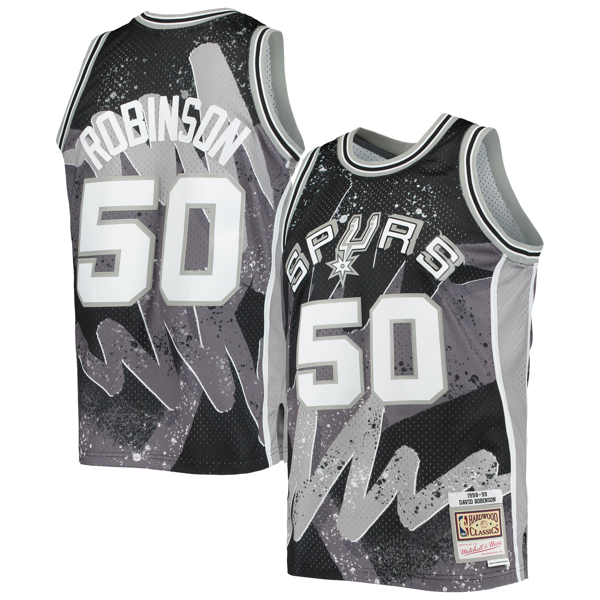David Robinson San Antonio Spurs Mitchell & Ness Hardwood Classics 1998/99 Hyper Hoops Swingman Basketball Jersey - Black