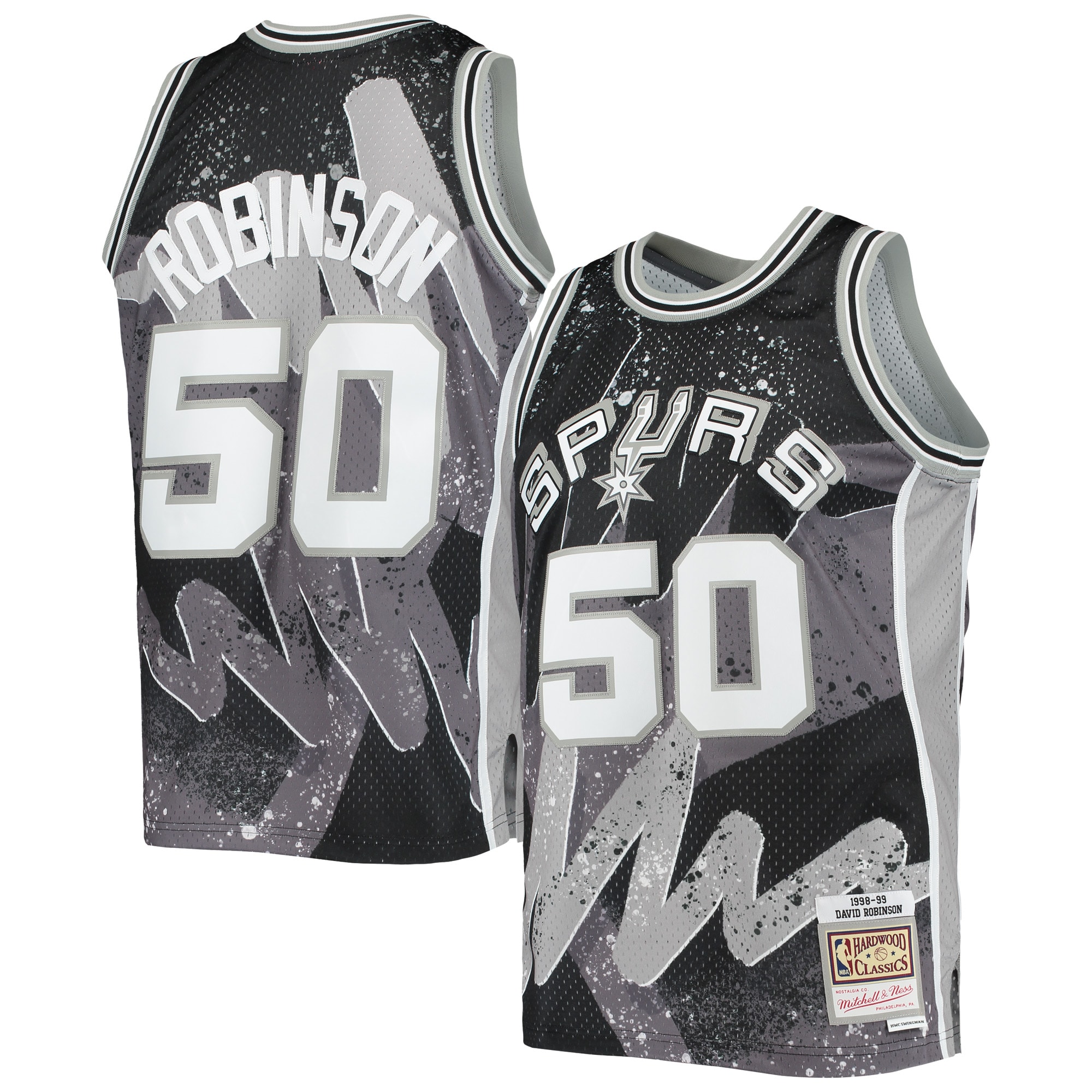 David Robinson San Antonio Spurs Mitchell & Ness Hardwood Classics 1998/99 Hyper Hoops Swingman Basketball Jersey - Black