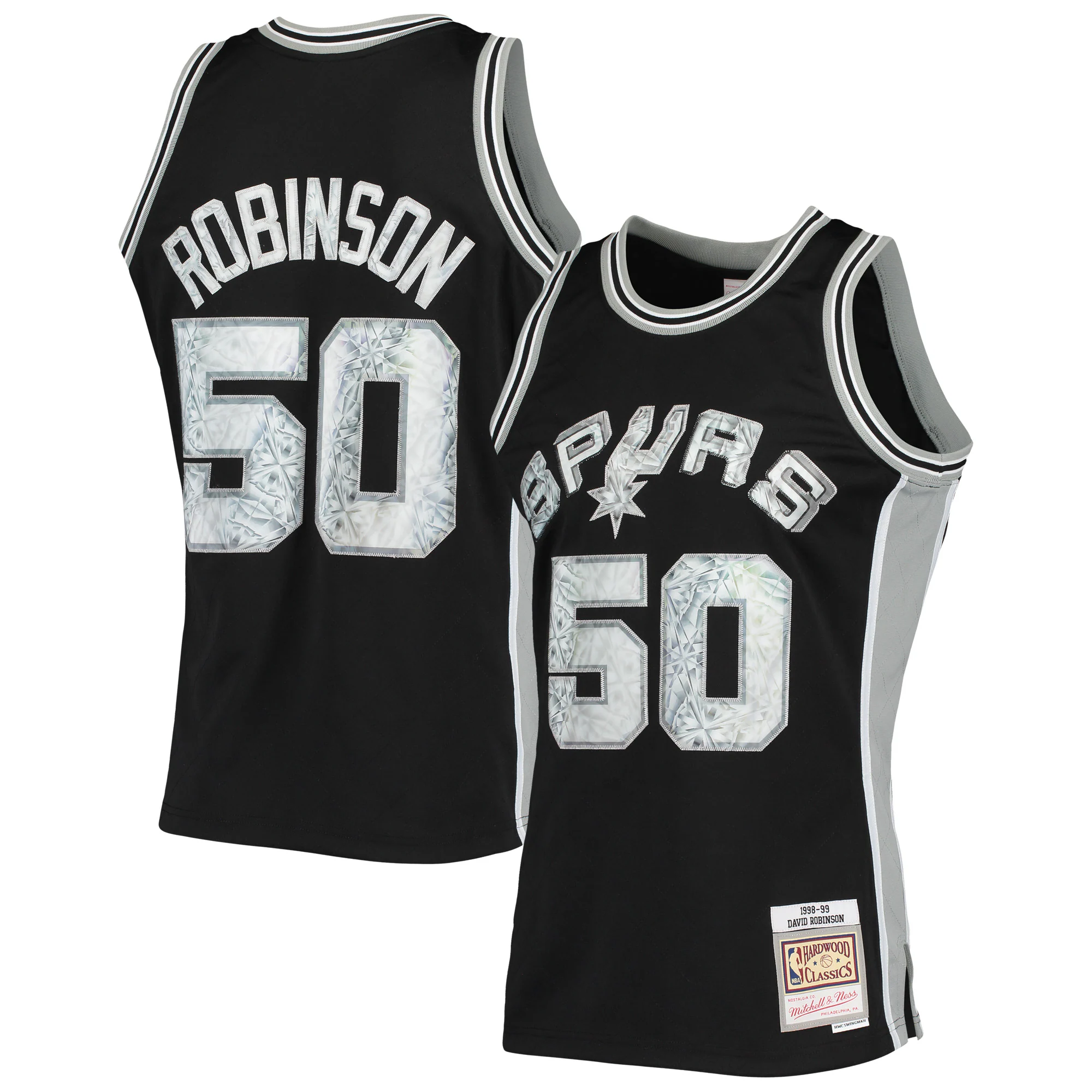 David Robinson San Antonio Spurs Mitchell & Ness 1996-97 Hardwood Classics Nba 75th Anniversary Diamond Swingman Basketball Jersey - Black