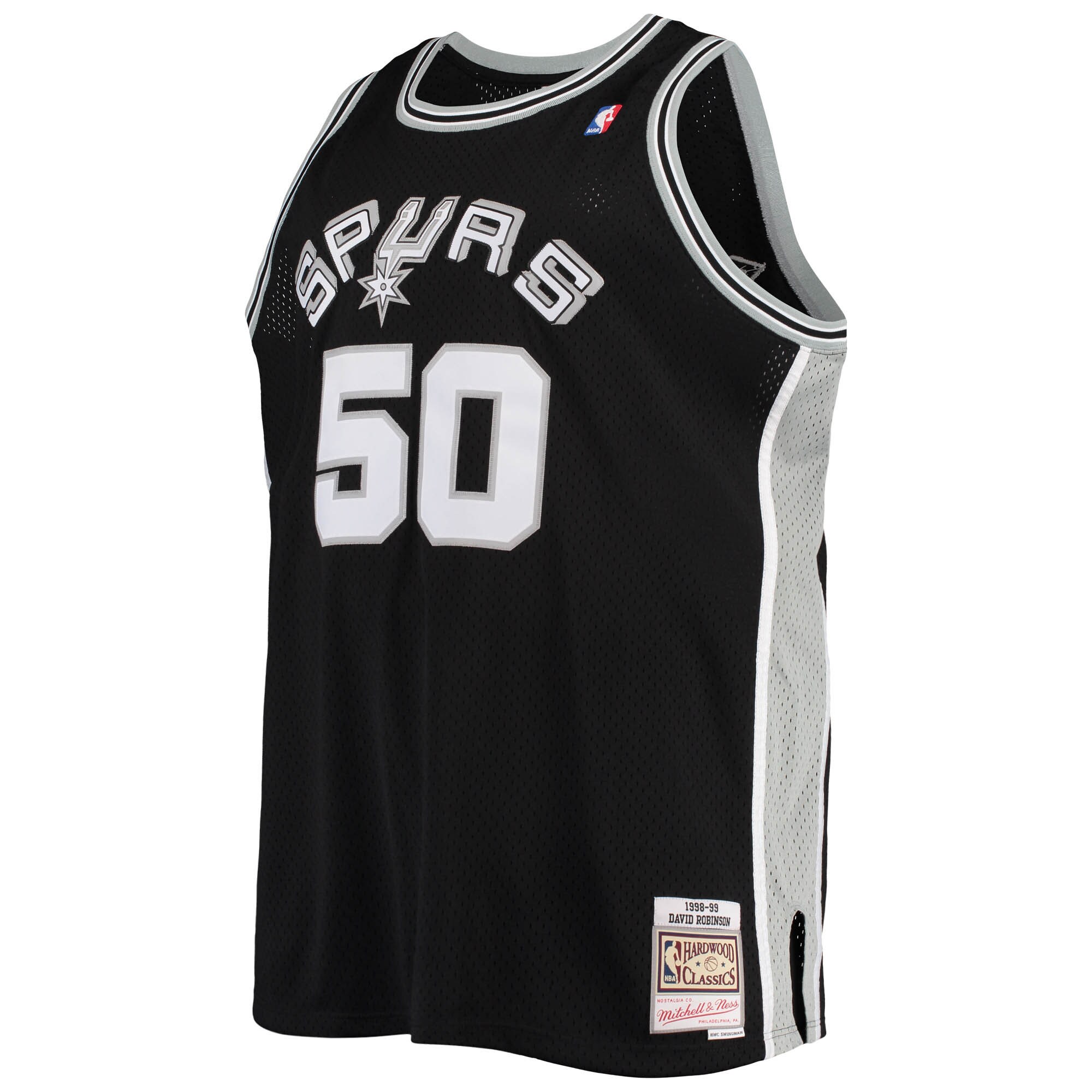 Alternative view of David Robinson San Antonio Spurs Mitchell & Ness 1998/99 Big & Tall Hardwood Classics Swingman Basketball Jersey - Black