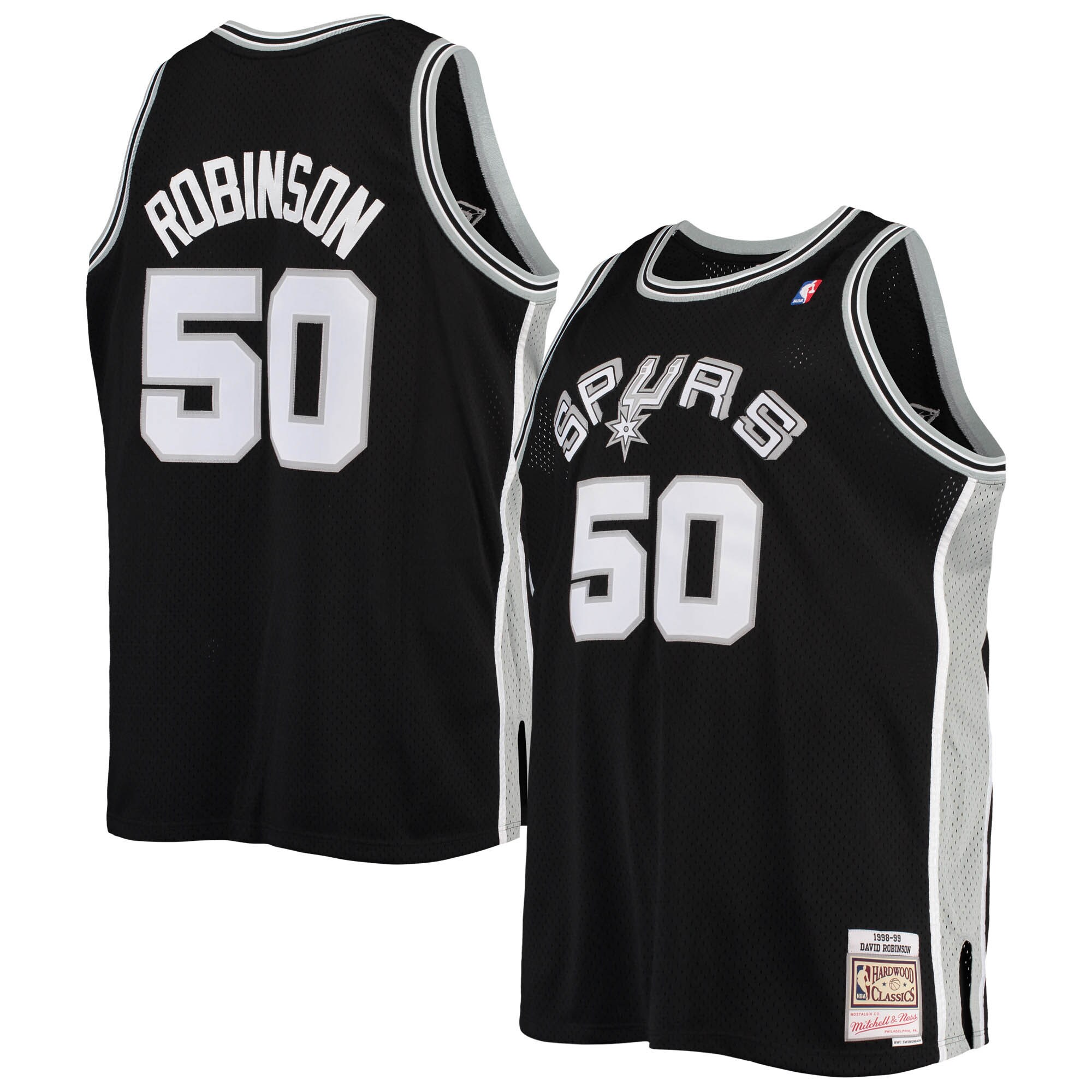 David Robinson San Antonio Spurs Mitchell & Ness 1998/99 Big & Tall Hardwood Classics Swingman Basketball Jersey - Black
