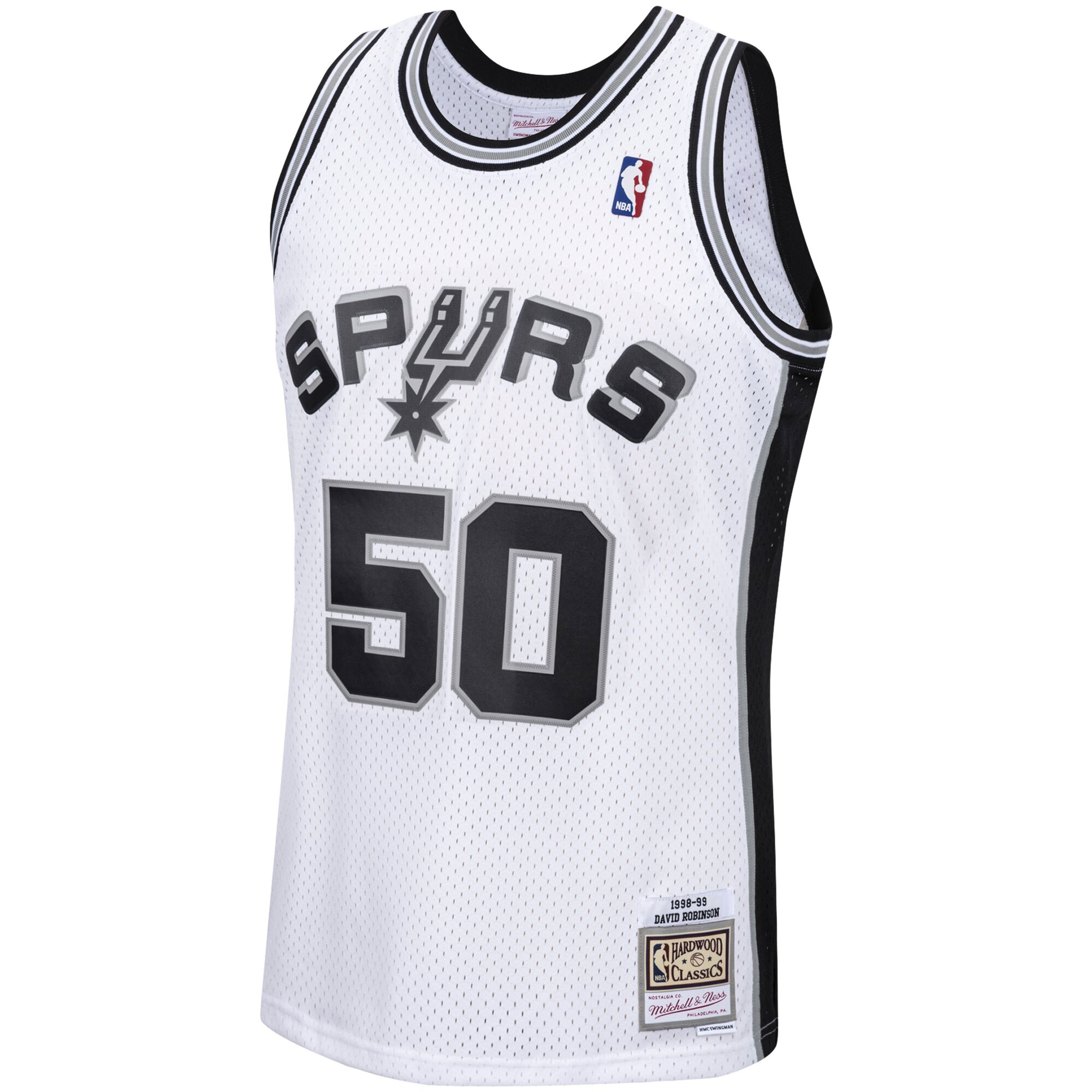 Alternative view of David Robinson San Antonio Spurs Mitchell & Ness 1998/99 Hardwood Classics Swingman Basketball Jersey - White