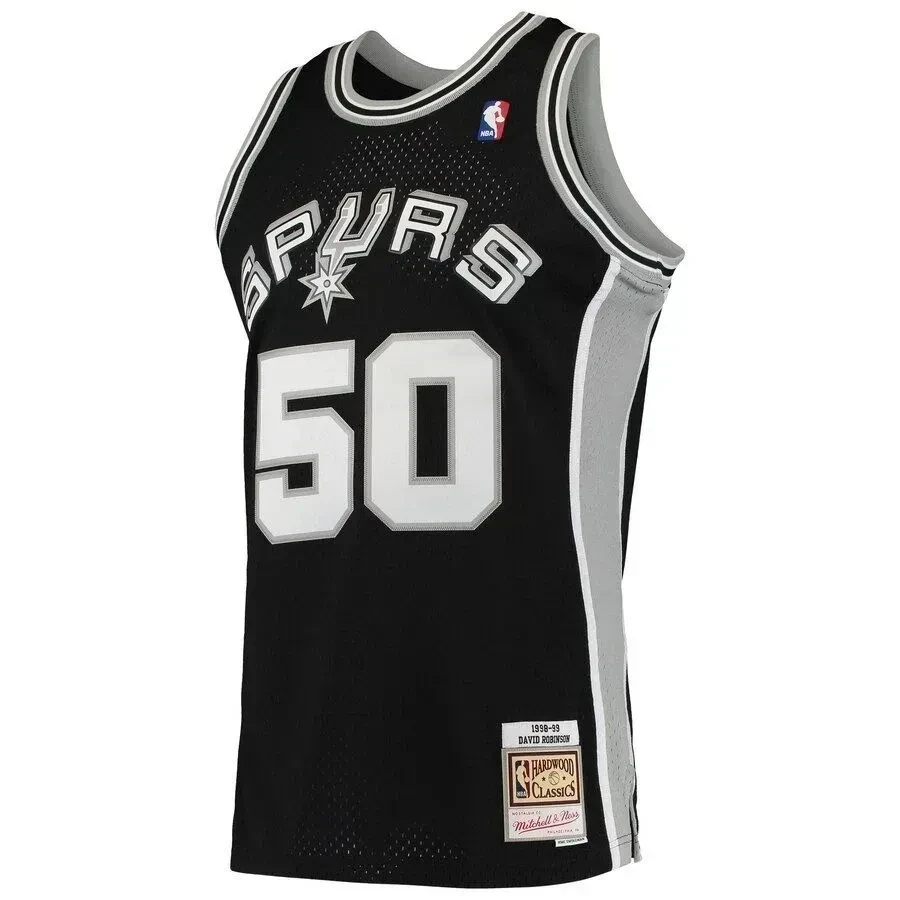 Alternative view of David Robinson San Antonio Spurs Mitchell & Ness Hardwood Classics 1998-99 Swingman Basketball Jersey - Black - JS666 
