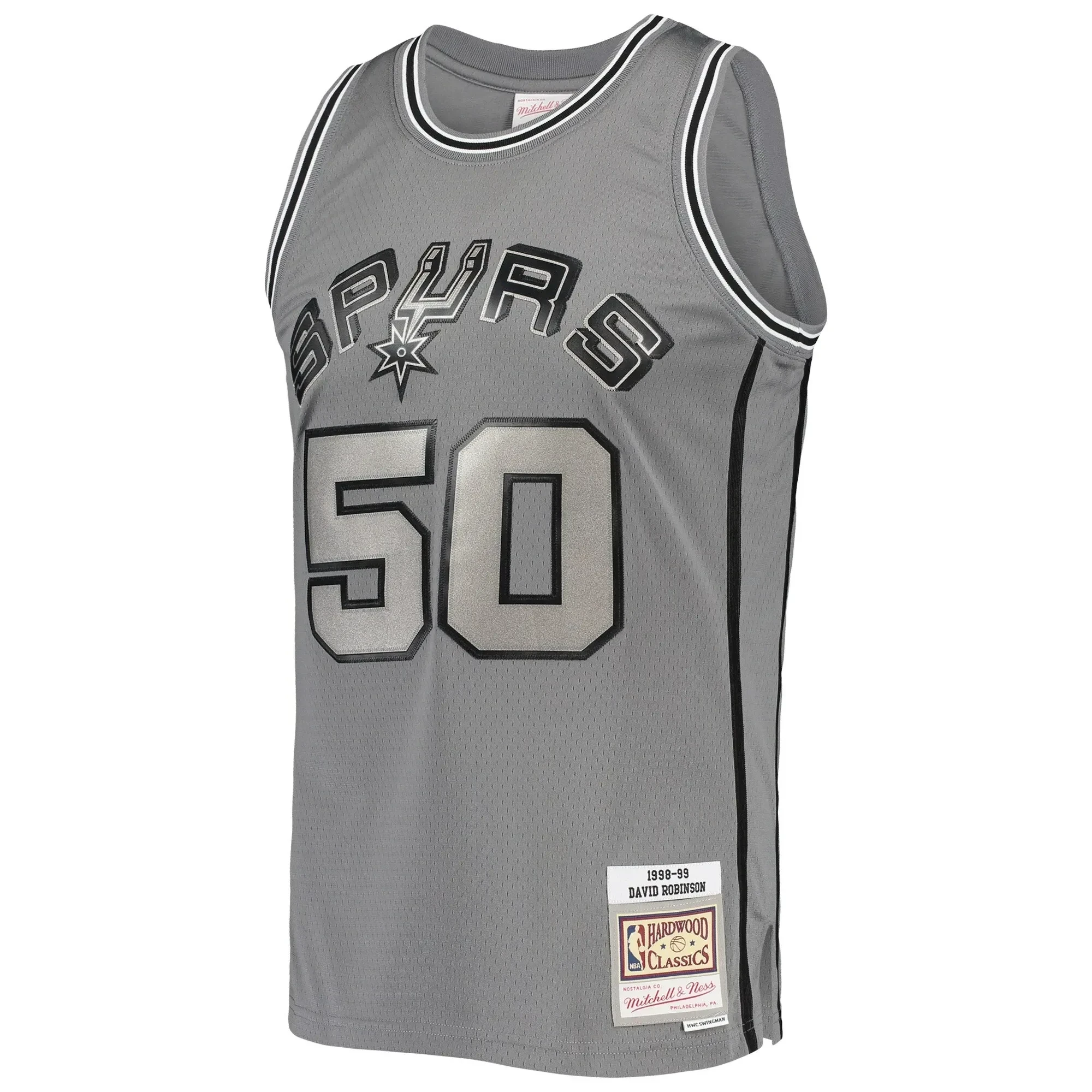 Alternative view of David Robinson San Antonio Spurs Mitchell & Ness Hardwood Classics Retired Player 1998/99 Metal Works Swingman Basketball Jersey – Charcoal - JS970 