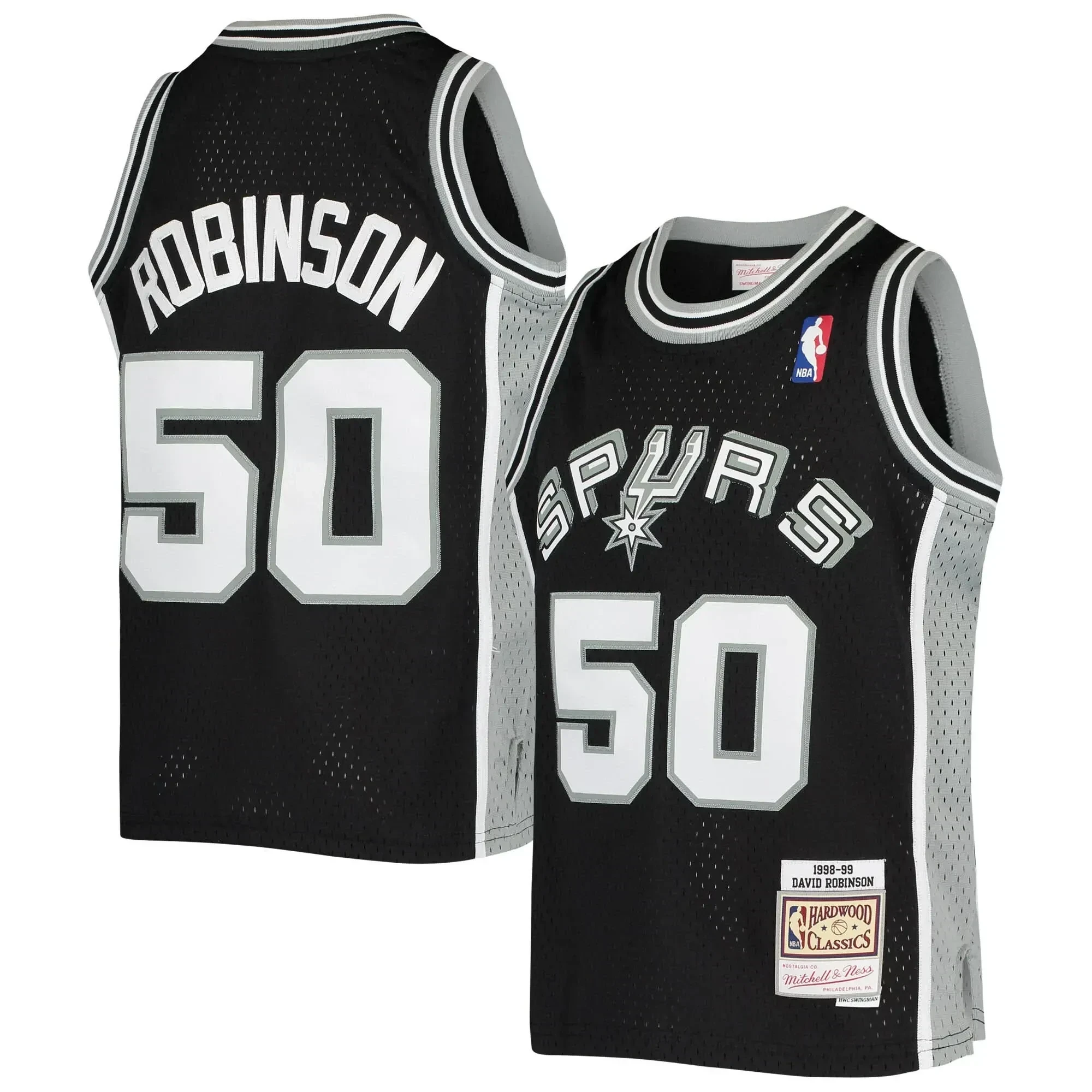 David Robinson San Antonio Spurs Mitchell & Ness Youth 1998-99 Hardwood Classics Swingman Throwback Basketball Jersey - Black - JS359 