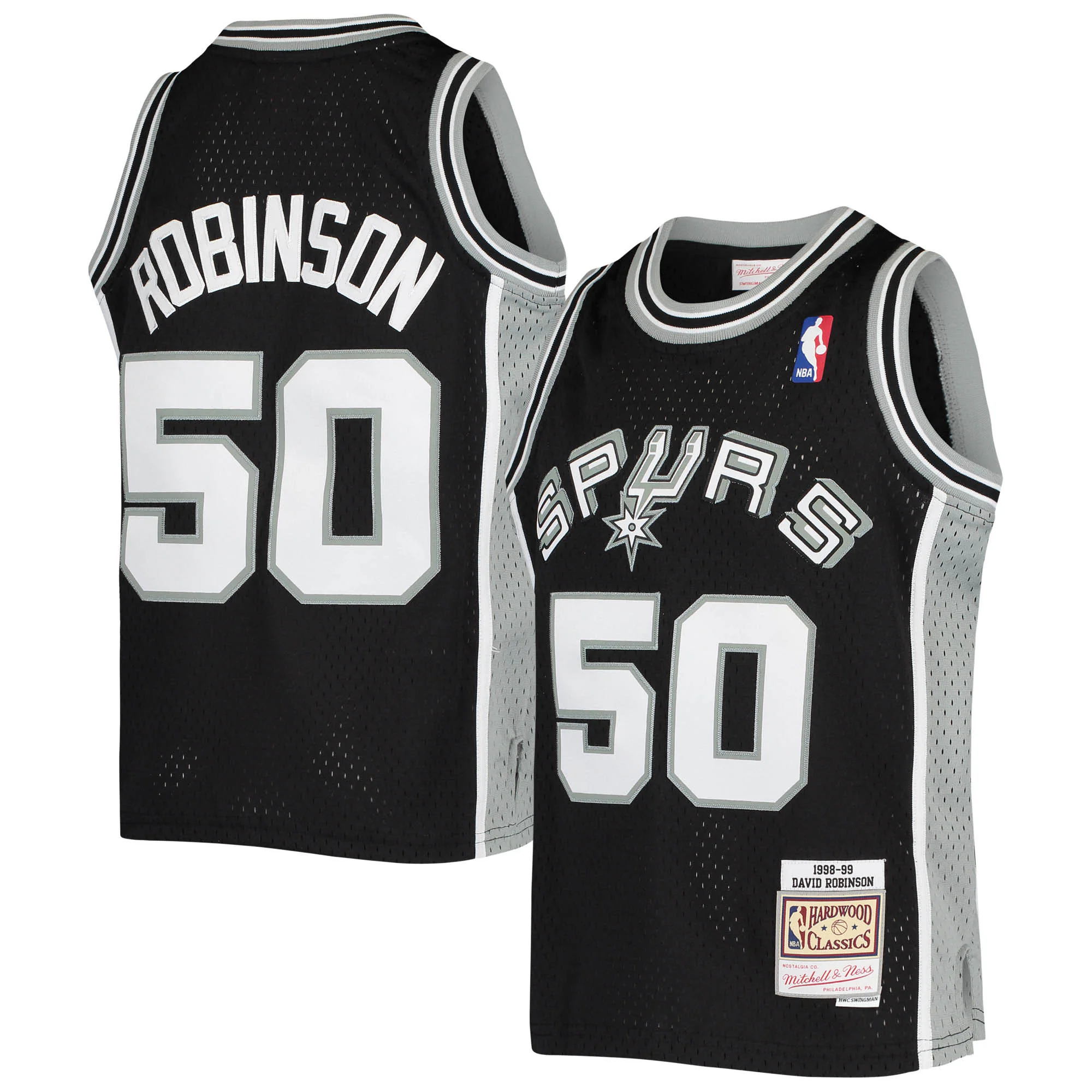 David Robinson San Antonio Spurs Mitchell & Ness Youth 1998-99 Hardwood Classics Swingman Throwback Basketball Jersey - Black