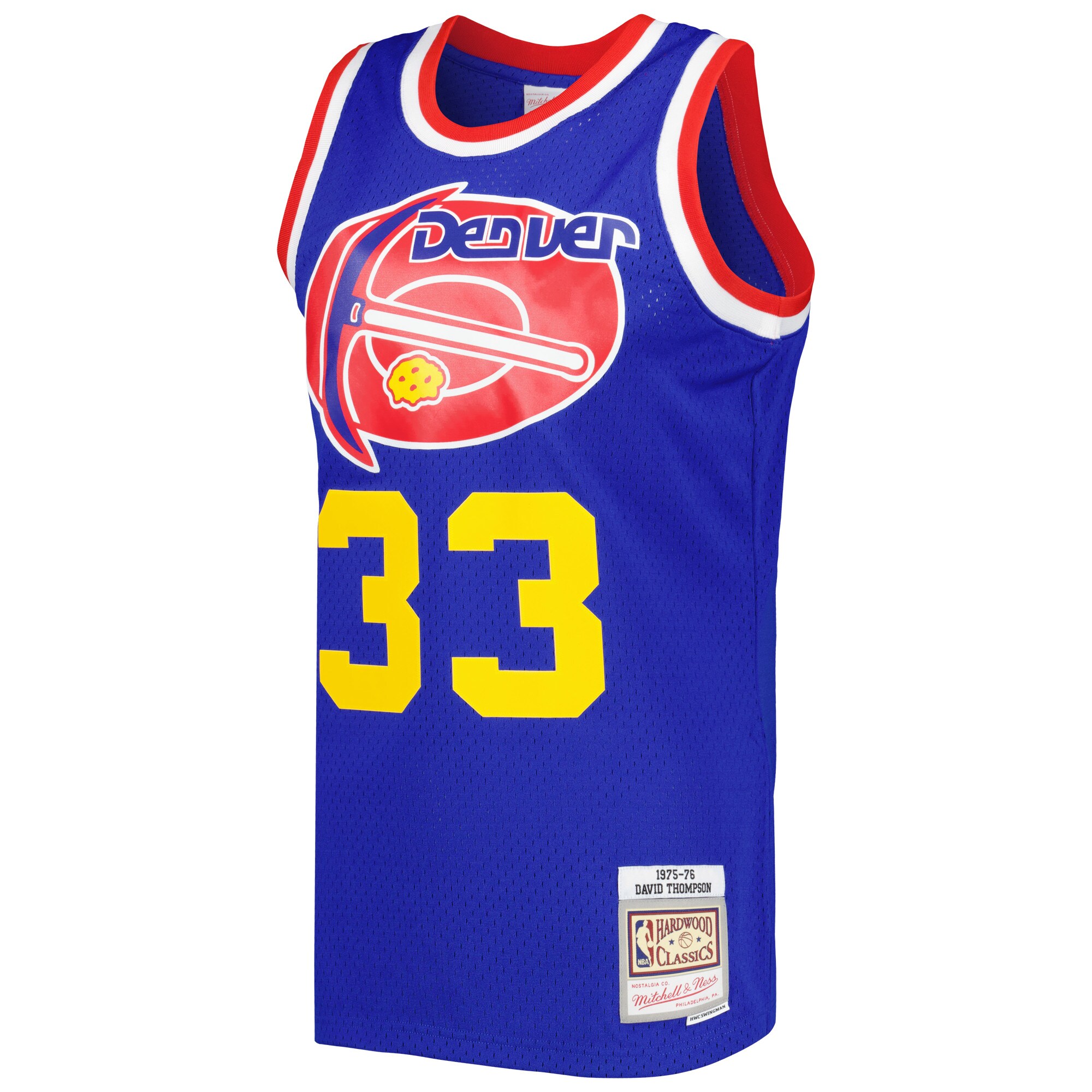 Alternative view of David Thompson Denver Nuggets Mitchell & Ness Hardwood Classics 1975/76 Swingman Basketball Jersey - Royal