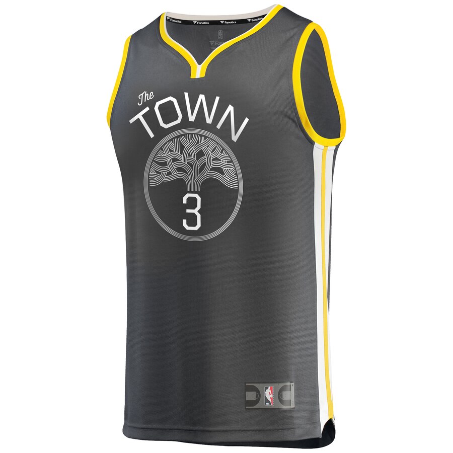 Alternative view of David West Golden State Warriors Fanatics Branded Fast Break Replica Player Basketball Jersey Charcoal - Statement Edition
