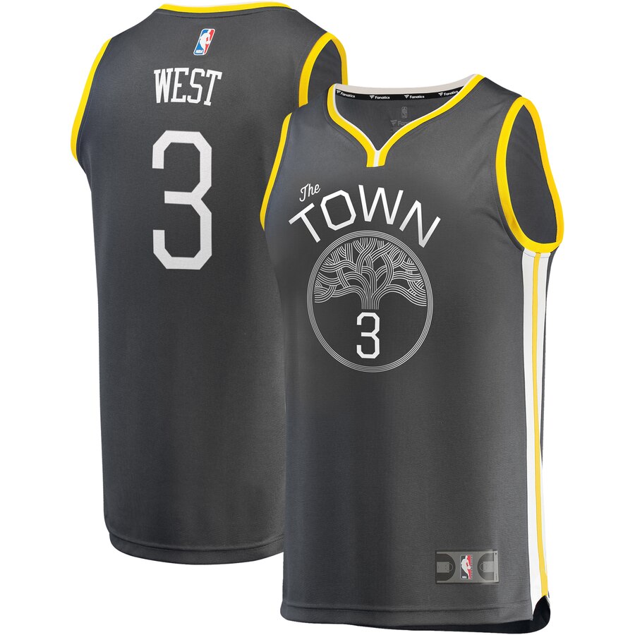 David West Golden State Warriors Fanatics Branded Fast Break Replica Player Basketball Jersey Charcoal - Statement Edition